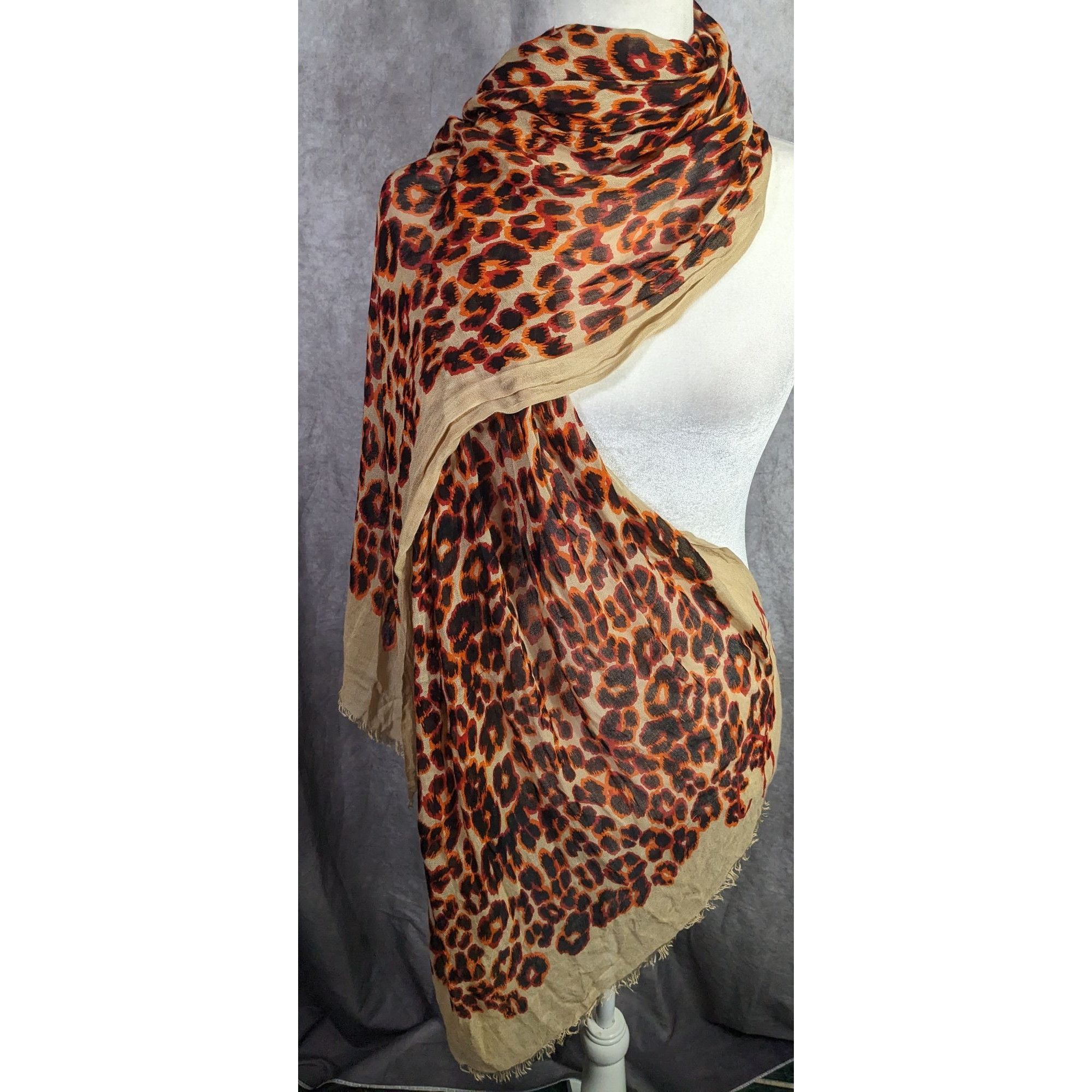 Juicy Couture Juicy Couture Leopard Print Lightweight Scarf 33x79 Inches B Size ONE SIZE - 12 Thumbnail