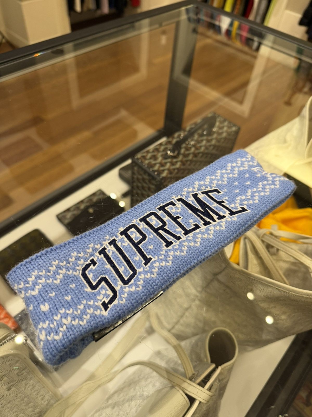 New Era × Supreme New Era x Supreme Arc Logo Headband - Blue Size ONE SIZE - 1 Thumbnail