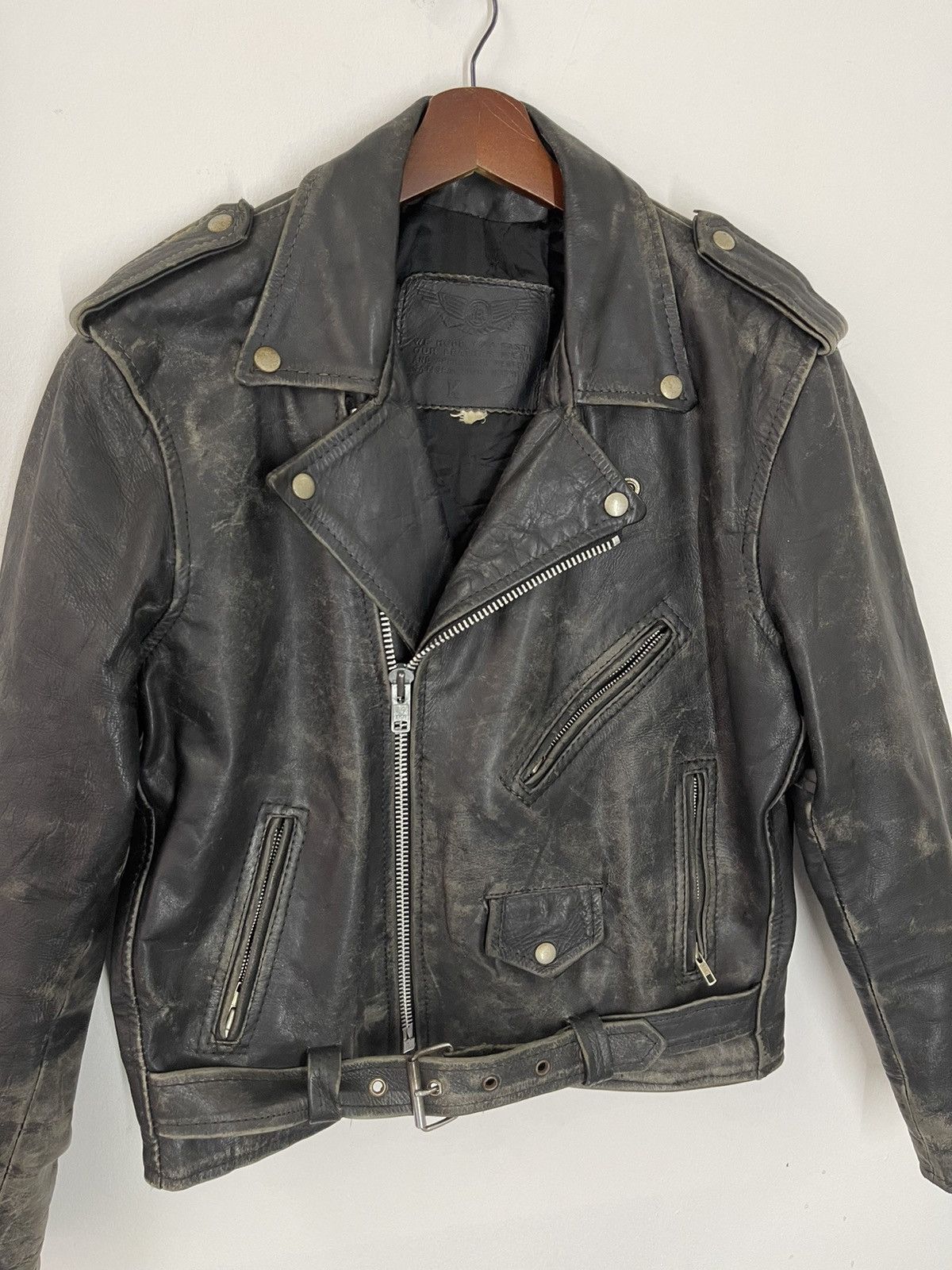 Japanese Brand VINTAGE DOUBLE COLLARS JACKET DSTRESSED BIKER KADOYA Size US M / EU 48-50 / 2 - 2 Thumbnail