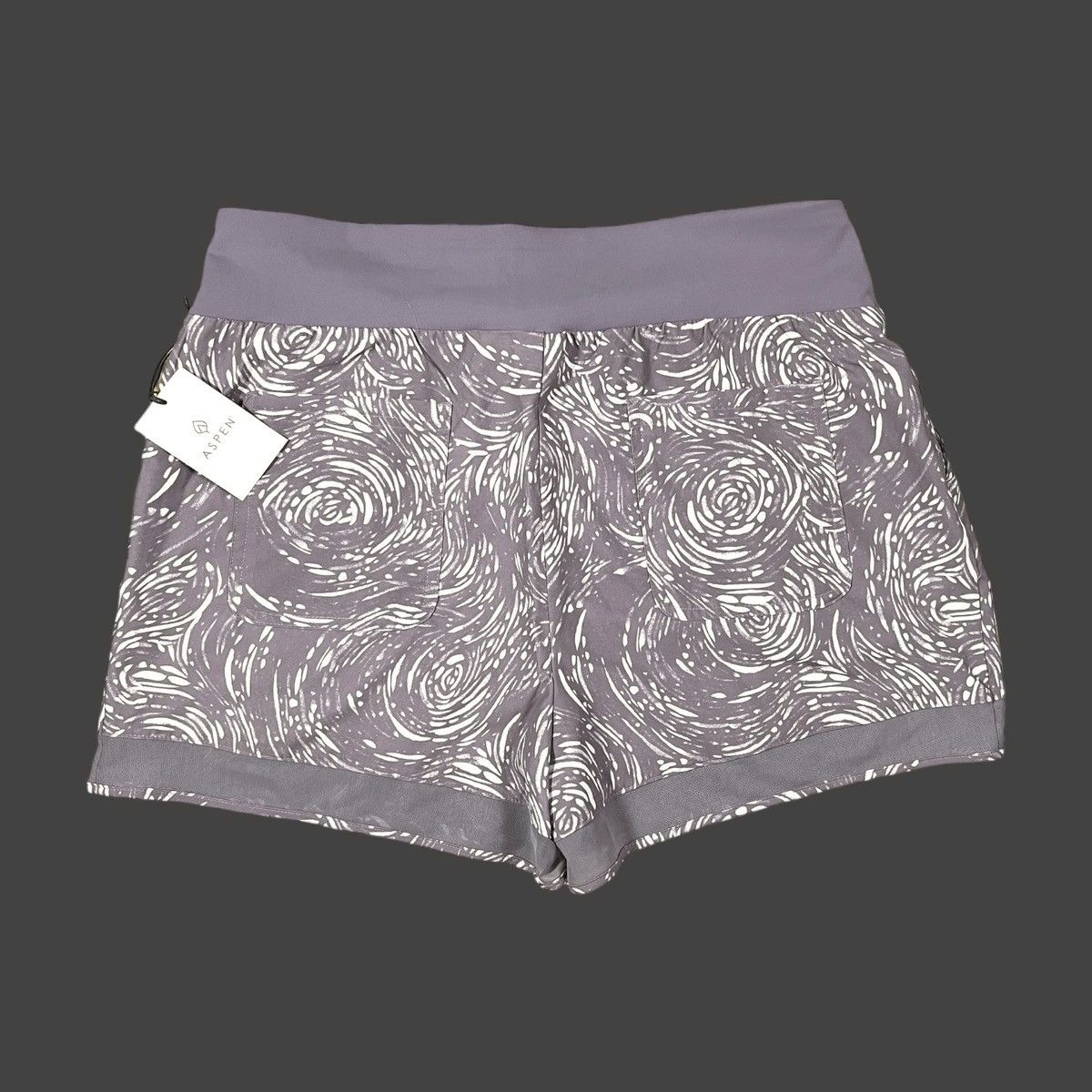 Other Aspen Purple Printed Mesh Hem 4 Pockets Shorts Sz XL Size 35" - 2 Thumbnail