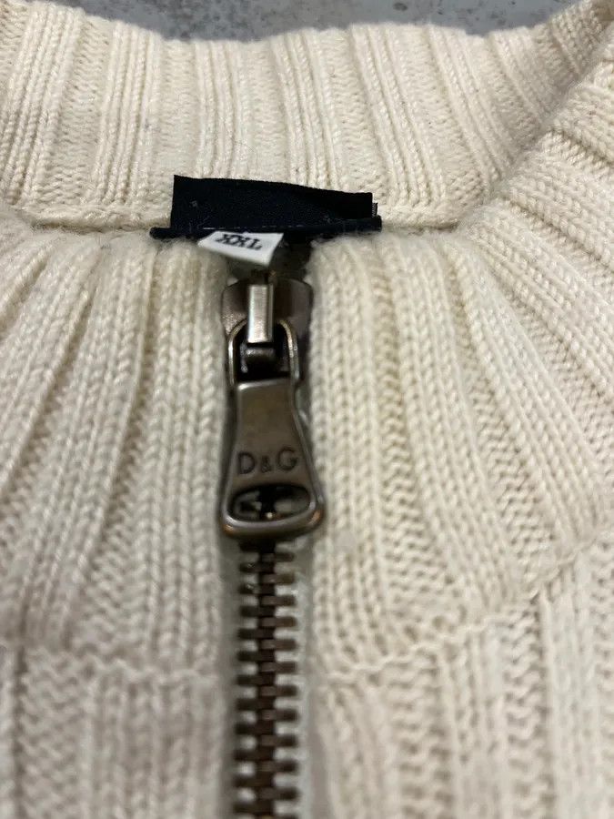 Dolce & Gabbana 2000s Dolce & Gabbana Beige Wool Zip-Up Sweater Size US S / EU 44-46 / 1 - 5 Thumbnail