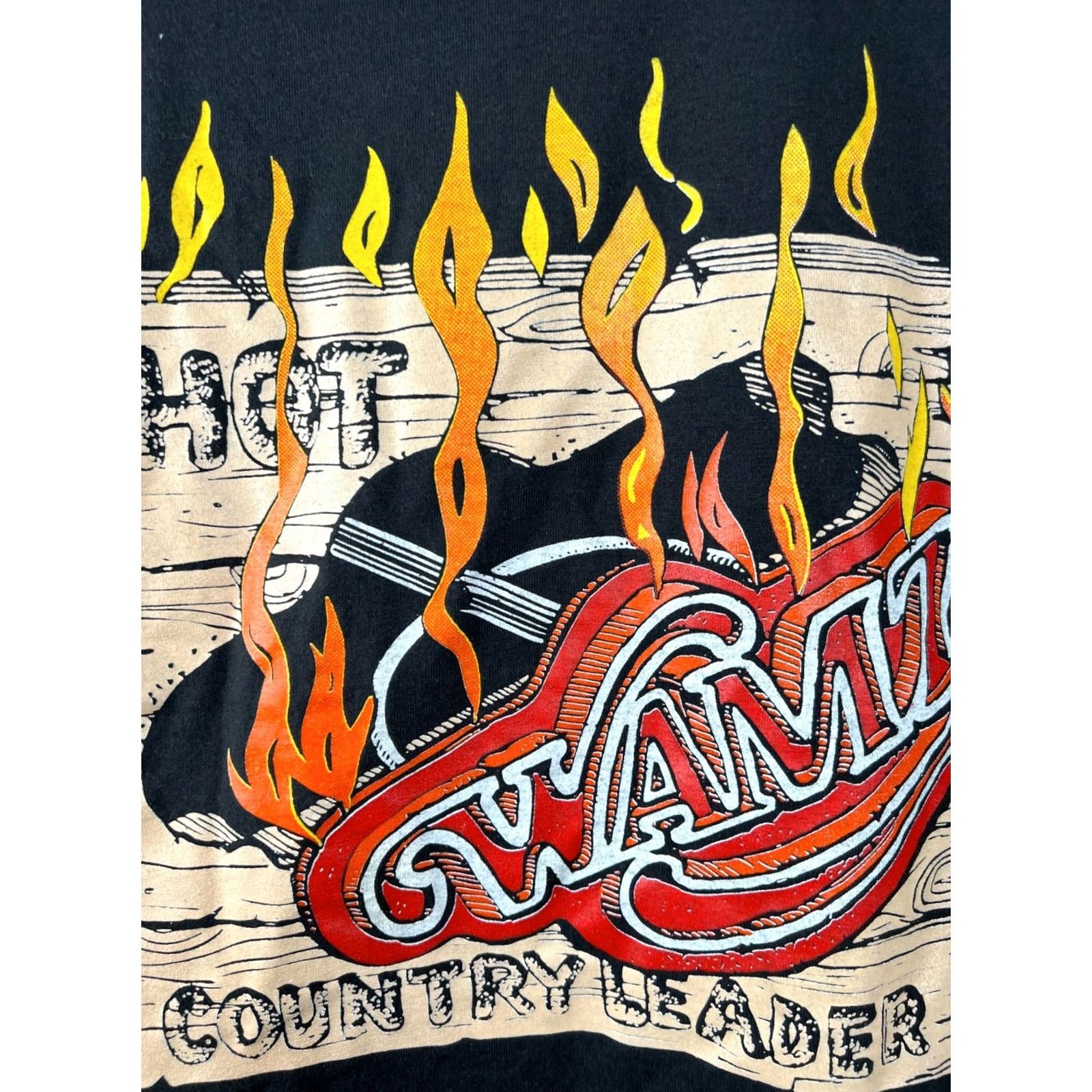 Fruit Of The Loom VINTAGE WAMZ 97.5 FM “HOT COUNTRY LEADER” T-SHIRT L USA MADE Flame Graphic FOTL USA Black Men T-Shirt Size US L / EU 52-54 / 3 - 6 Thumbnail
