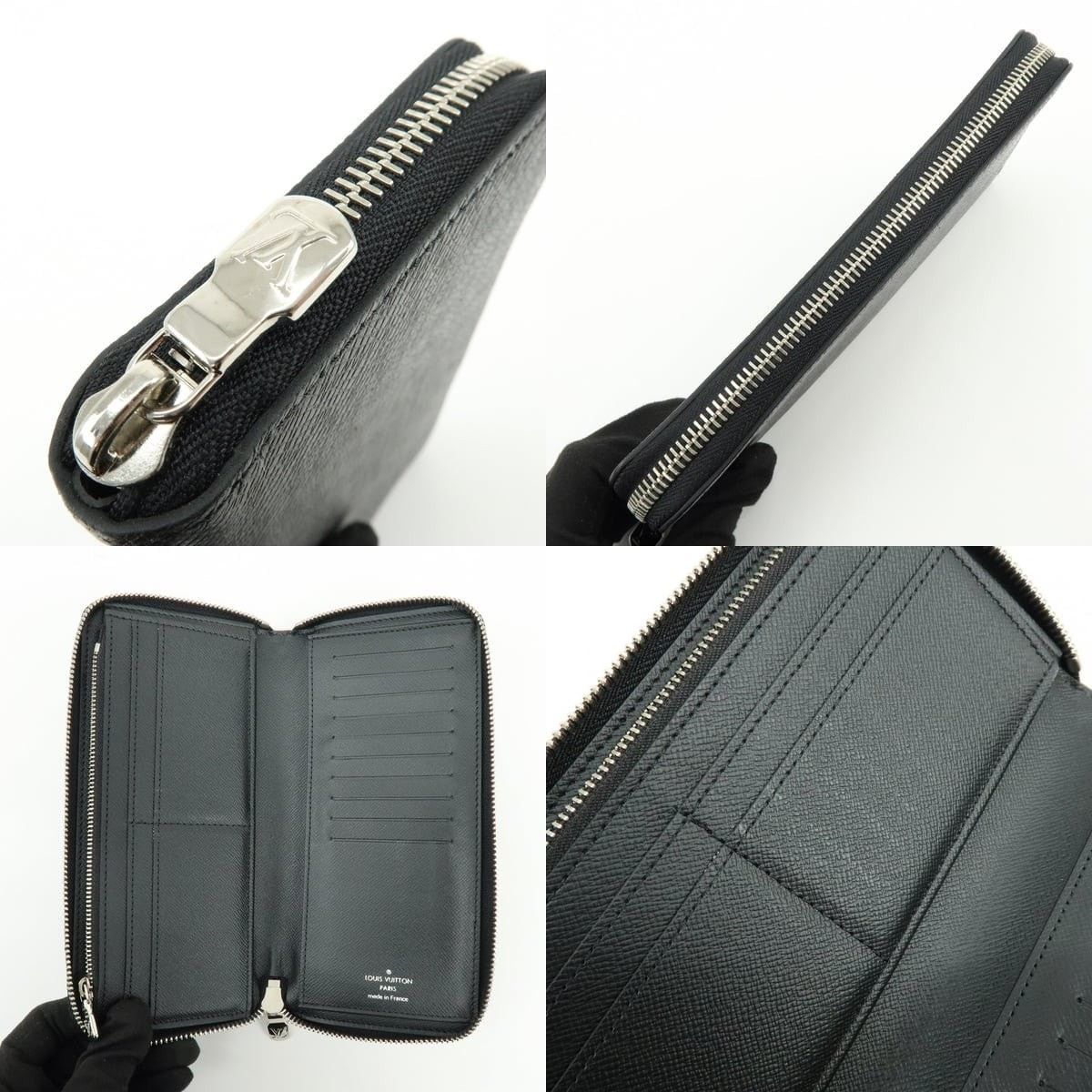 Louis Vuitton Louis Vuitton Taiga Vertical Round Zippy Wallet Black Size ONE SIZE - 6 Thumbnail