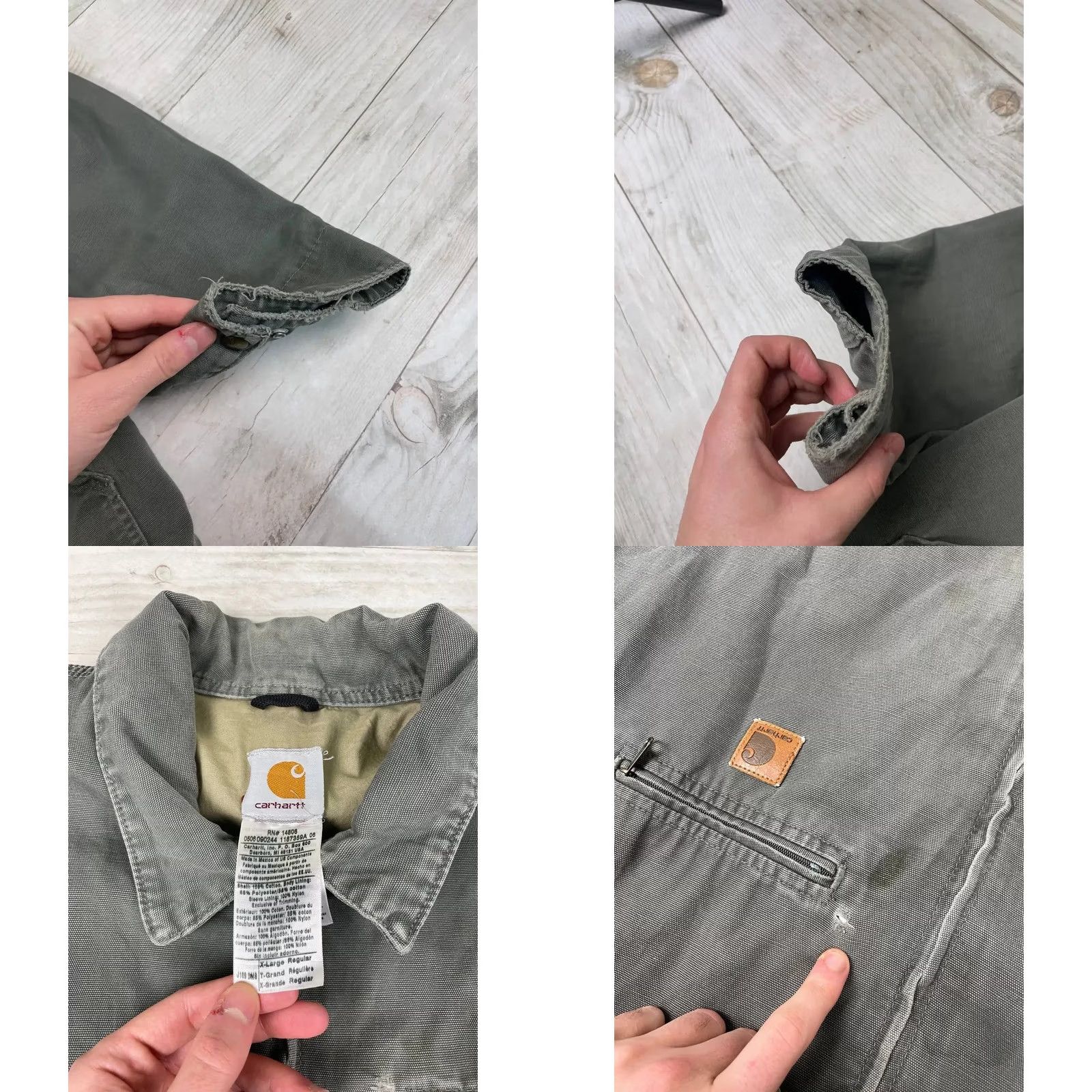 Carhartt VINTAGE Carhartt Detroit Work Jacket 90s Mens XL Gray Canvas Bomber Jacket Size US XL / EU 56 / 4 - 8 Thumbnail