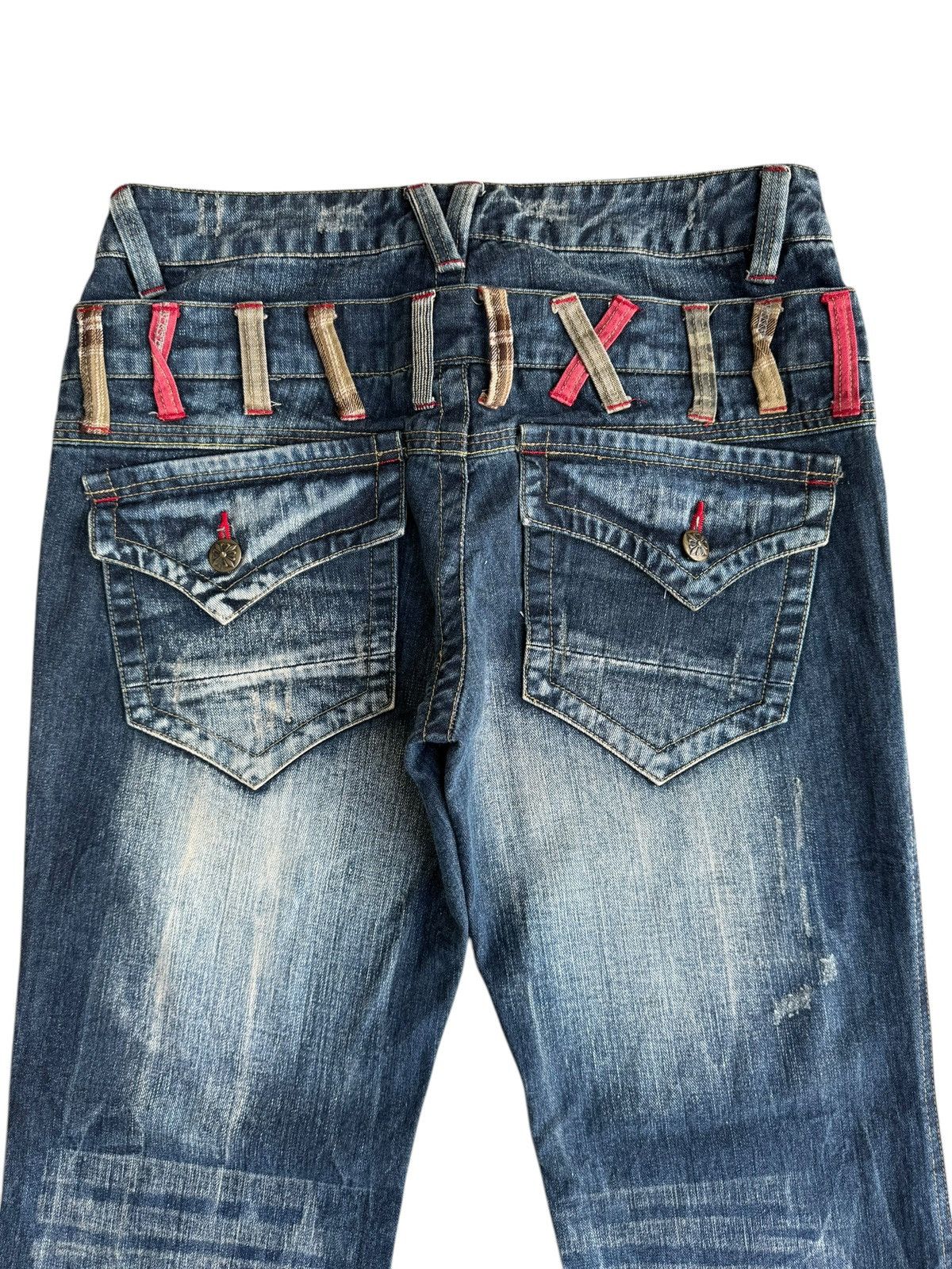 Japanese Brand Vintage Unbranded Distressed Double Waist Denim Jeans Size US 32 / EU 48 - 7 Thumbnail