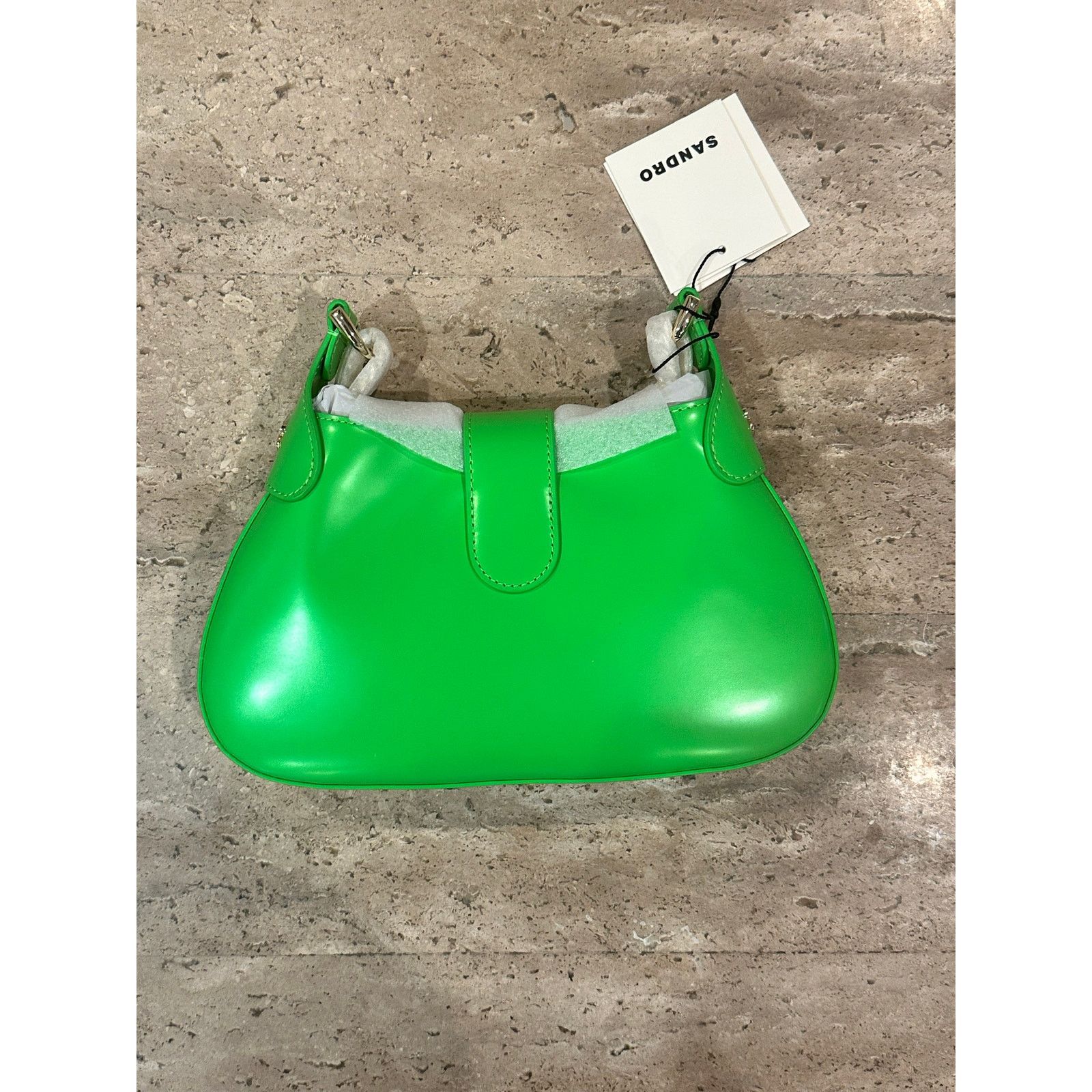 Sandro NEW NWT Sandro Janet Leather Bag Green Crossbody Chain Size ONE SIZE - 8 Thumbnail