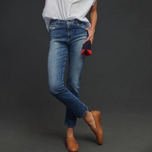 Anthropologie Adriano Goldschmied High Rise Stevie Ankle High Rise Sz 26 Size 26" / US 2 / IT 38 - 2 Thumbnail