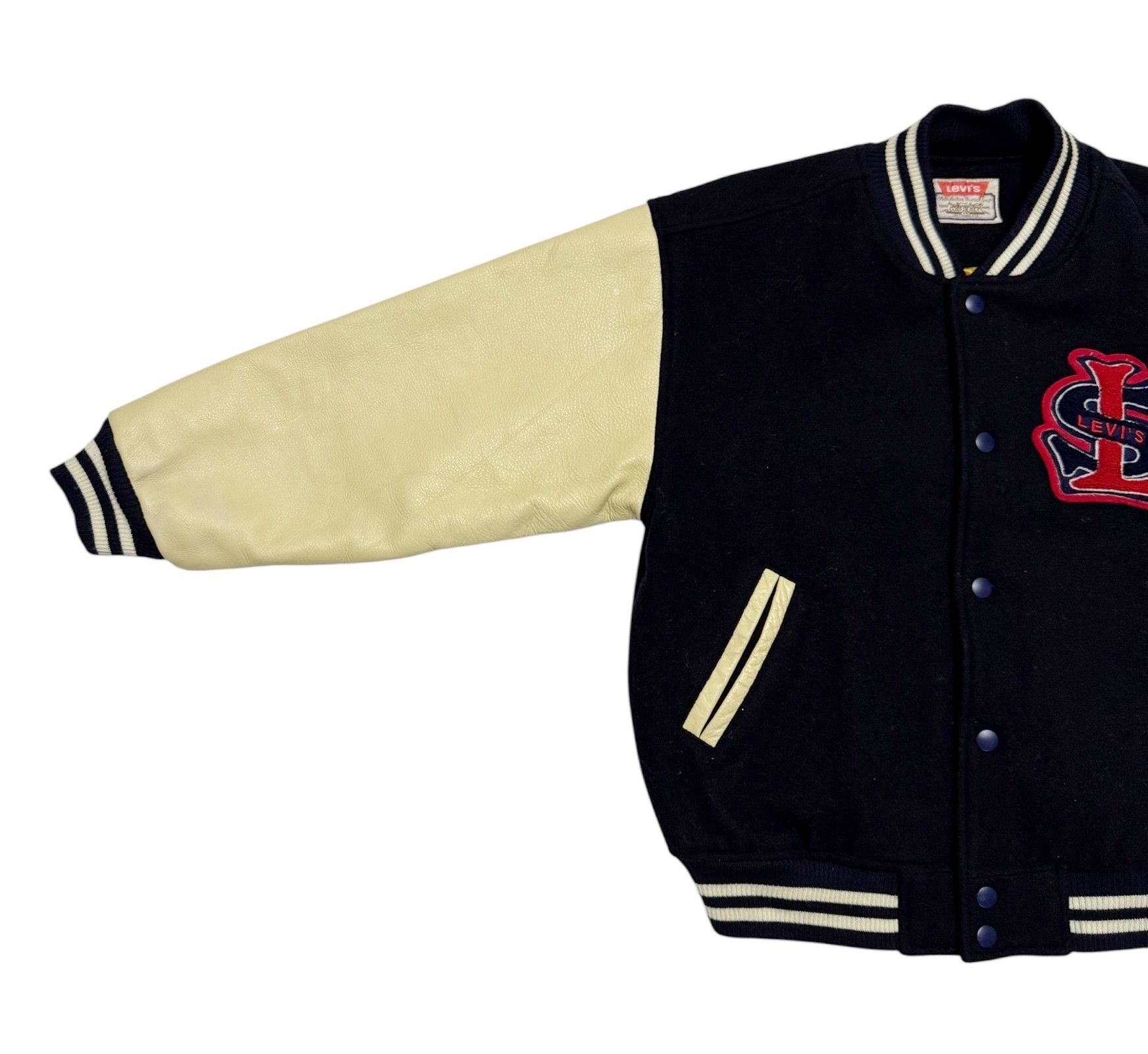 Levi's Levis Leather Wool Varsity Jacket Size US S / EU 44-46 / 1 - 5 Thumbnail