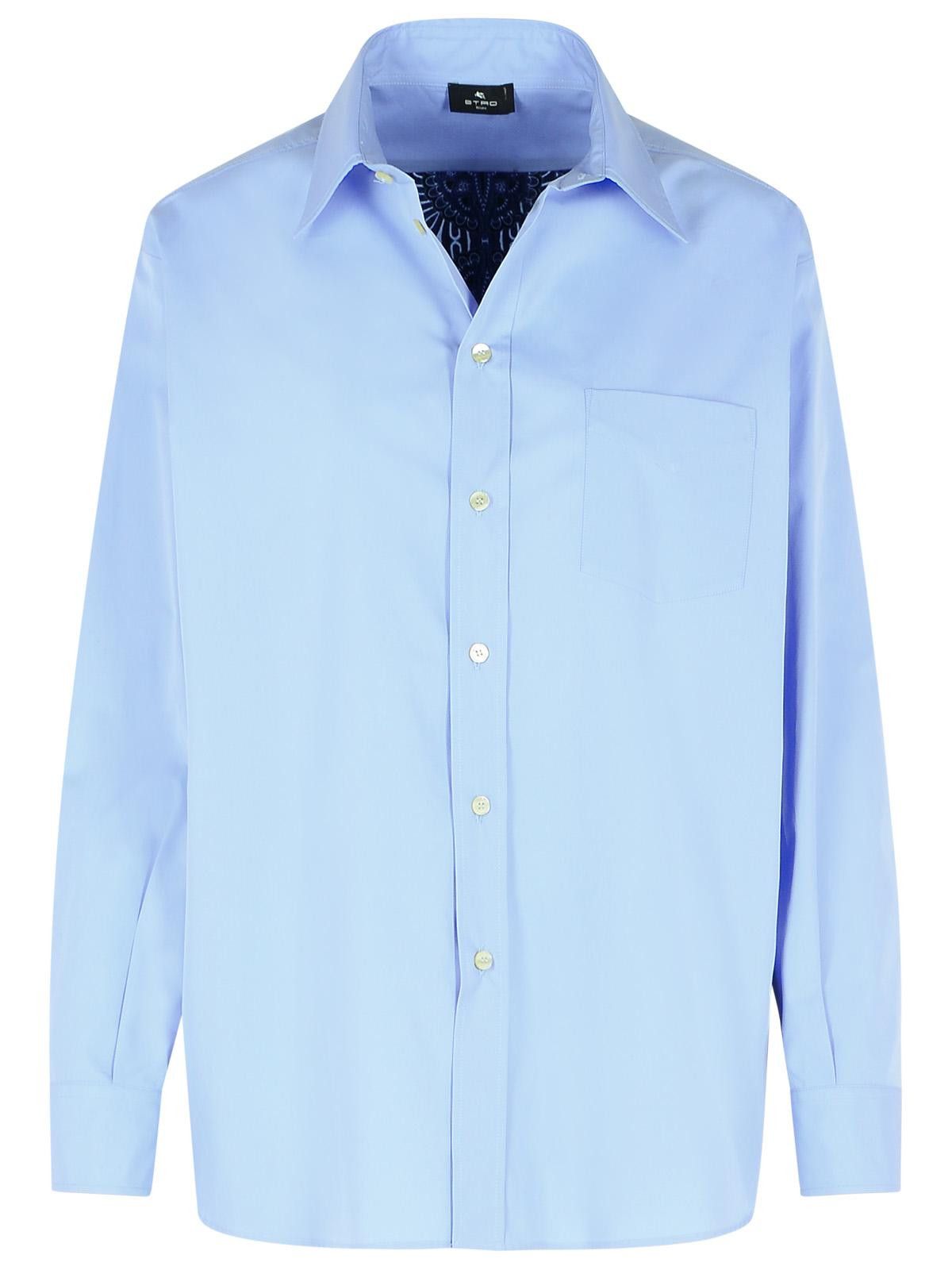 Etro ETRO Blue Cotton Shirt Size M / US 6-8 / IT 42-44 - 1 Thumbnail
