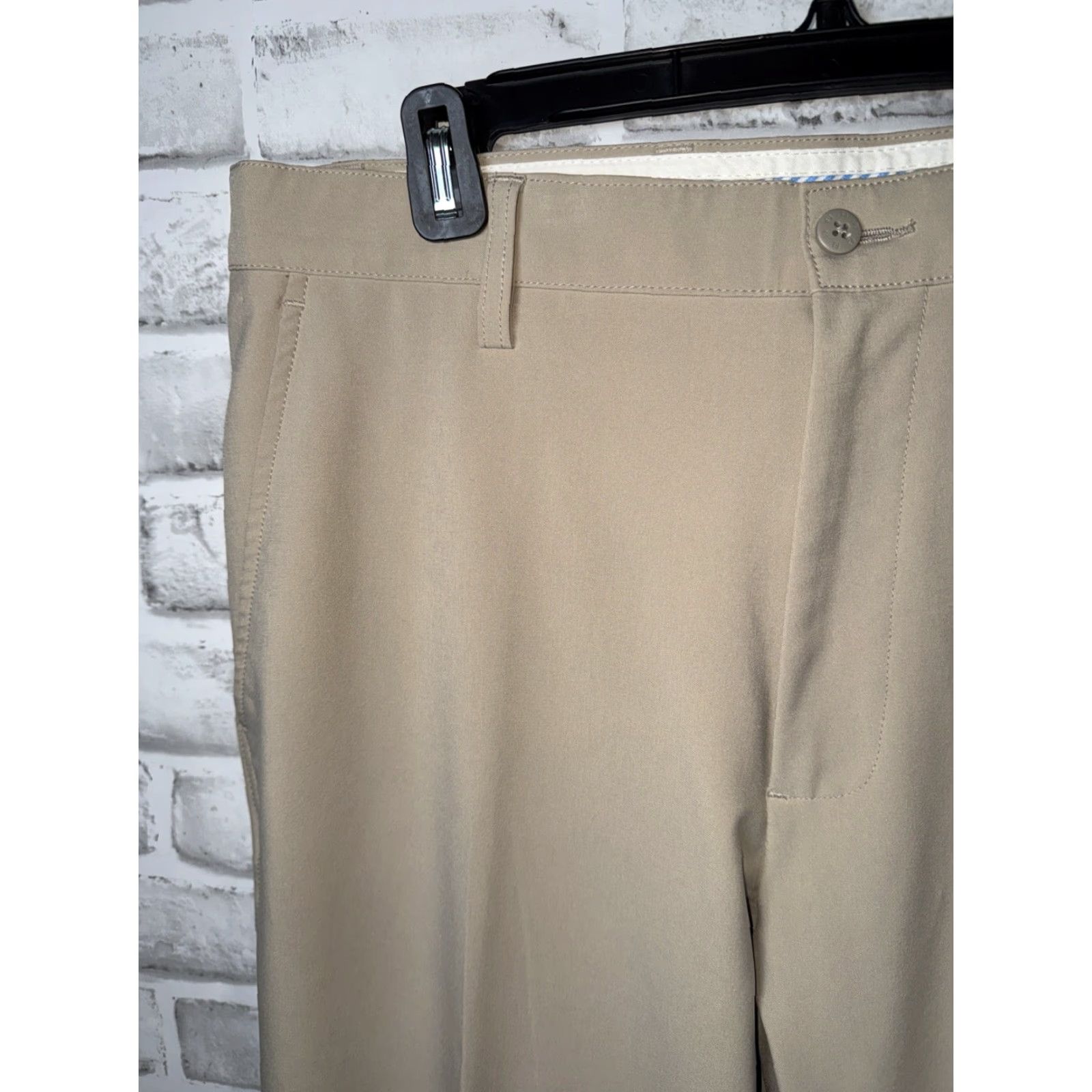 Footjoy FootJoy Pants Golf 34x34 Mens Regular Khaki Beige 5-Pocket Lightweight Stretch Logo Flat Front Modern Preppy Golfing Size US 34 / EU 50 - 3 Thumbnail