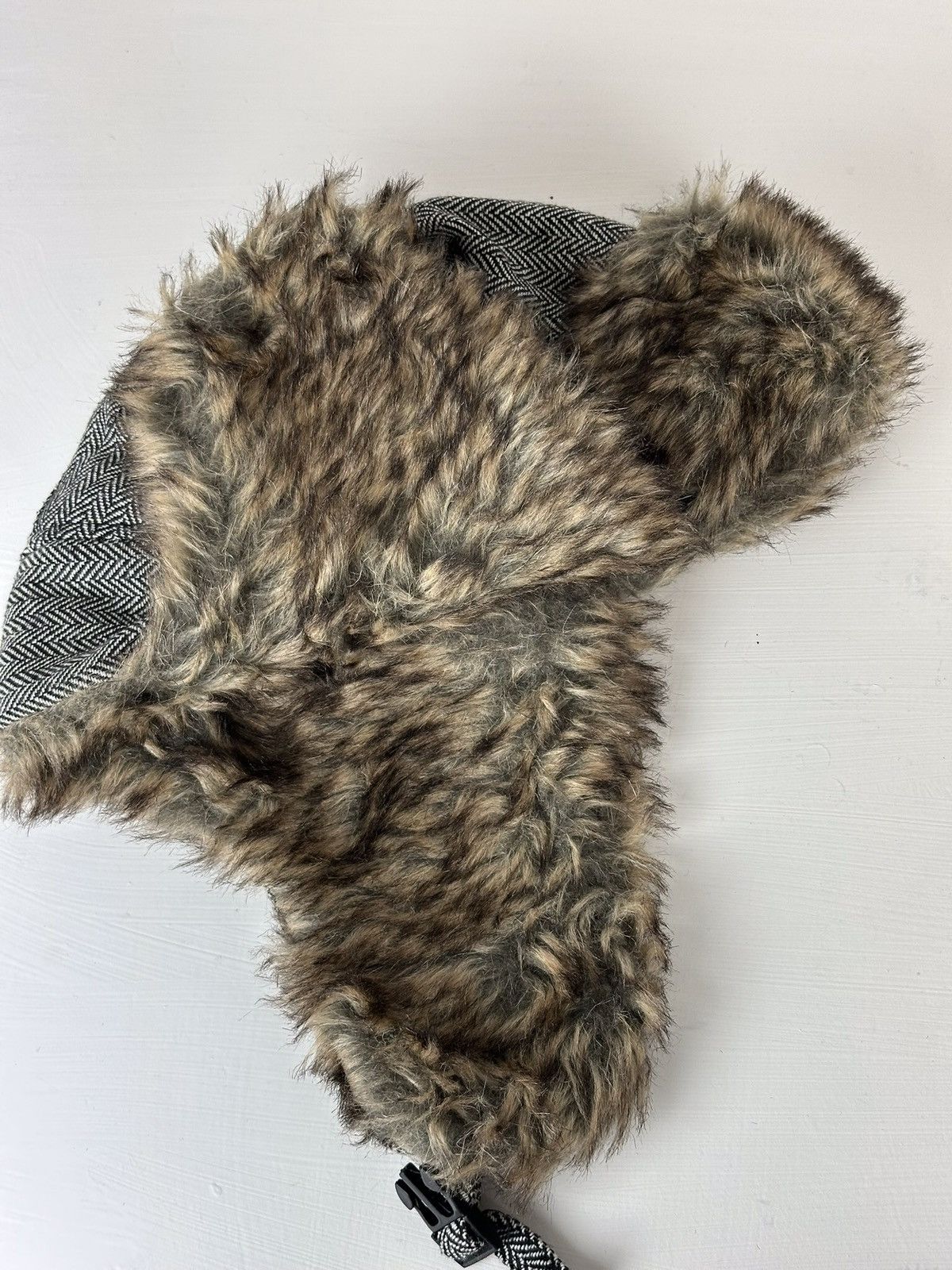 Hysteric Glamour × Vintage Crazy Y2K Mohair Fuzzy Hat Ushanka Punk Huge Size ONE SIZE - 4 Thumbnail