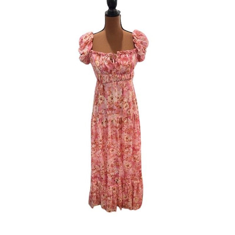 ASTR The Label ASTR “Roseline” Off Shoulder Floral Tiered Maxi Dress Size S / US 4 / IT 40 - 1 Thumbnail