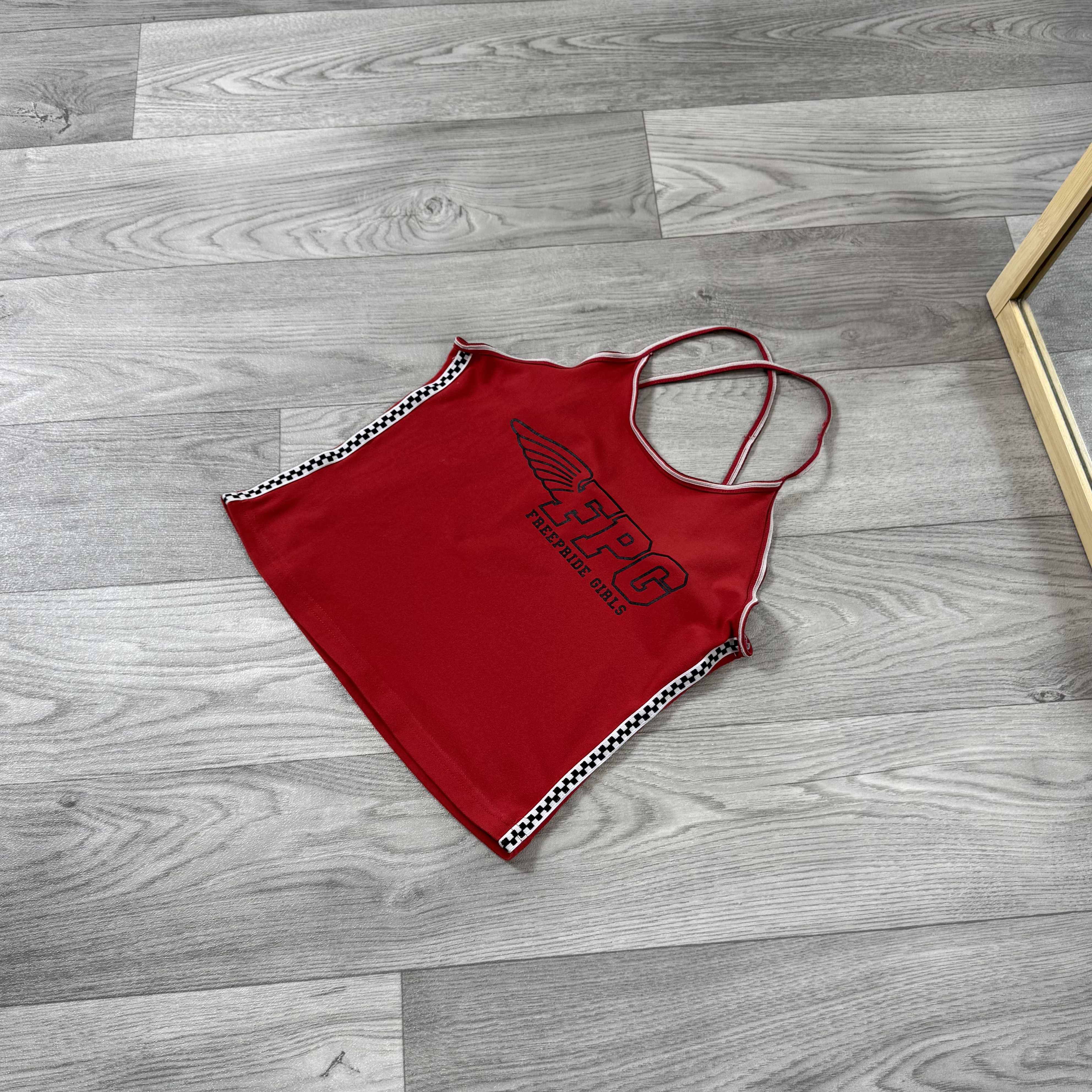 Vintage Vintage FREEPRIDE GIRLS 90s Rare Graphic Red Crop Top S Size S / US 4 / IT 40 - 3 Thumbnail