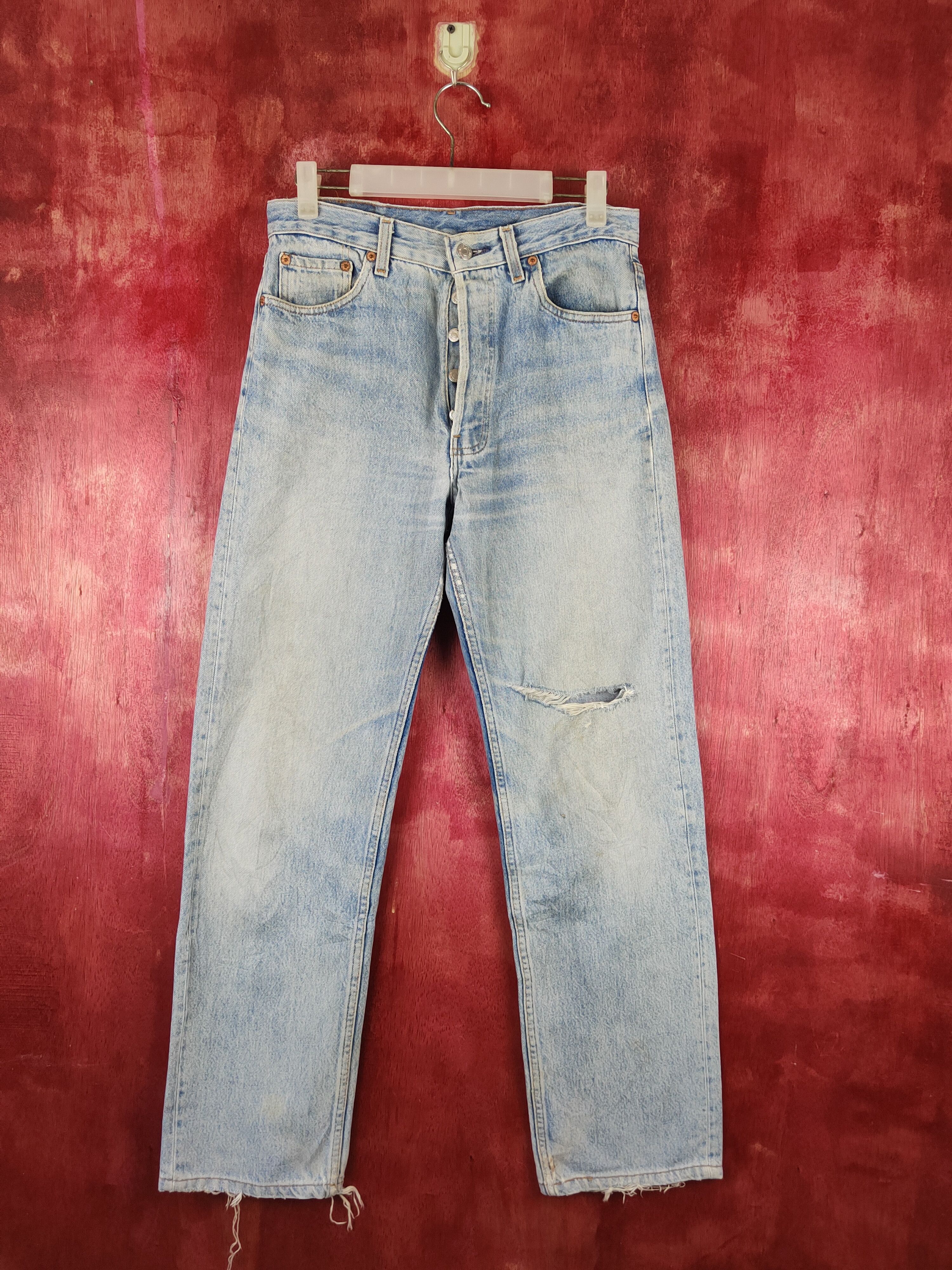 Levi's Levi's Blue Faded Distressed Ripped Jeans #S1653 Size US 30 / EU 46 - 1 Thumbnail