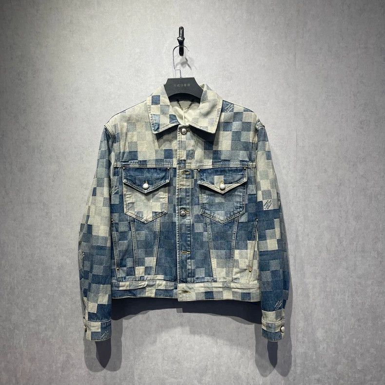 Louis Vuitton Louis Vuitton Fei Dong co-branded checkerboard denim jacke Size US M / EU 48-50 / 2 - 1 Thumbnail