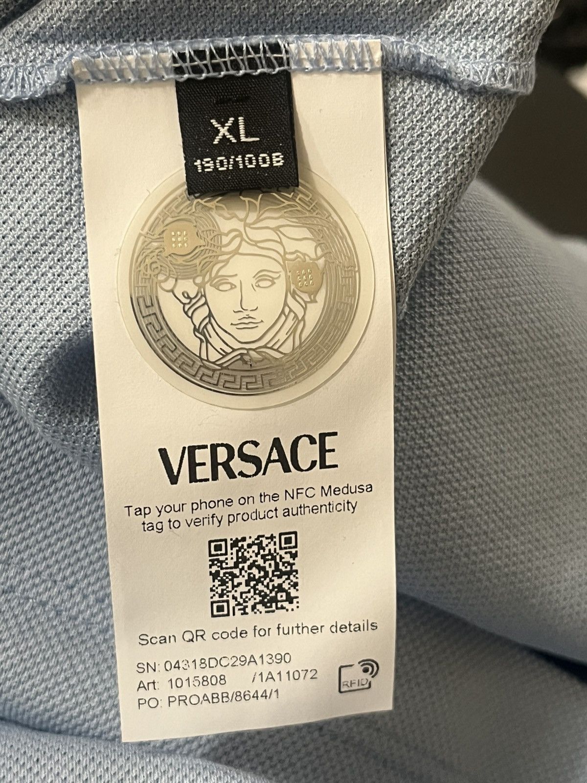 Versace Versace Blue Polo Shirt Sz XL Size US XL / EU 56 / 4 - 14 Thumbnail