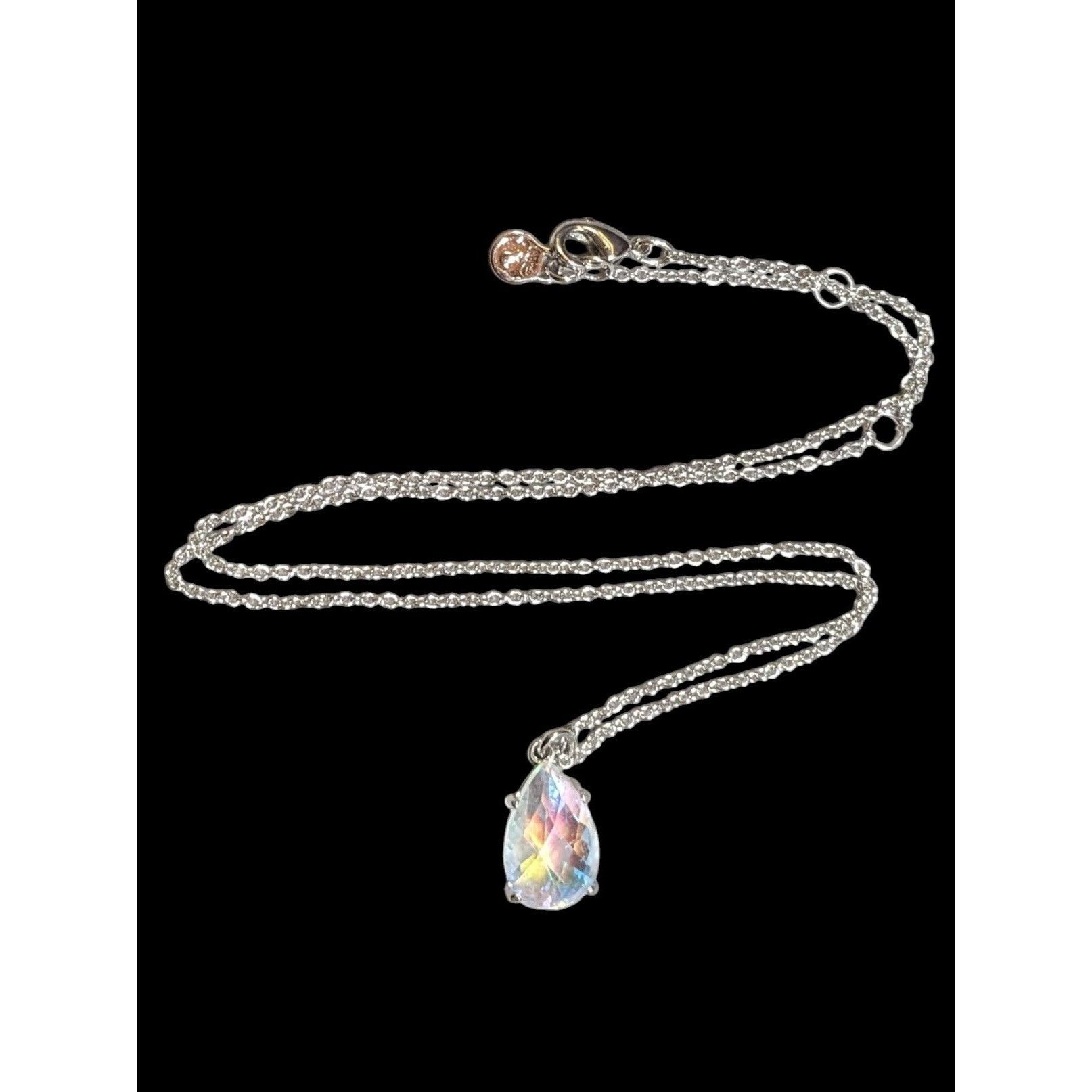 Other Whimsical Elegant Aurora Borealis Teardrop Pendant Necklace Size ONE SIZE - 2 Thumbnail
