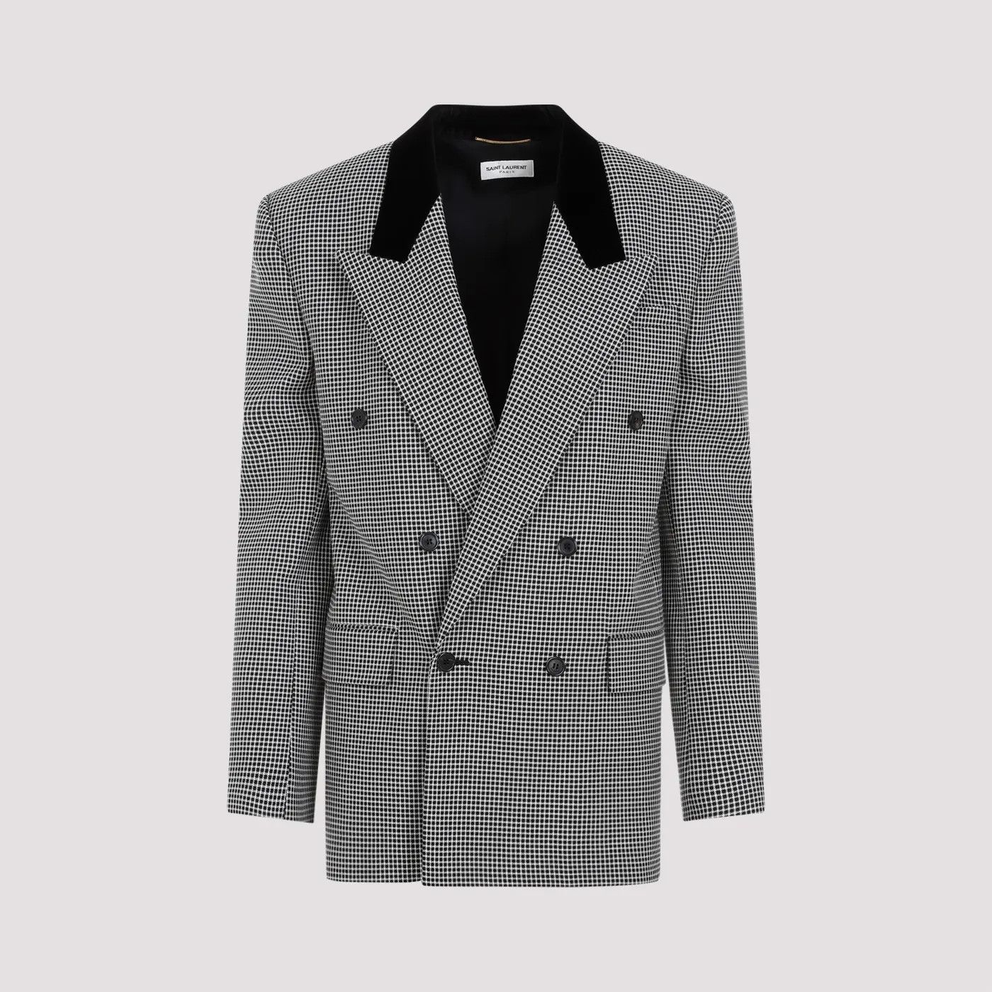 Saint Laurent Paris o1bcso1str1124 Oversized Chesterfield Jacket in Grey Size S / US 4 / IT 40 - 1 Thumbnail