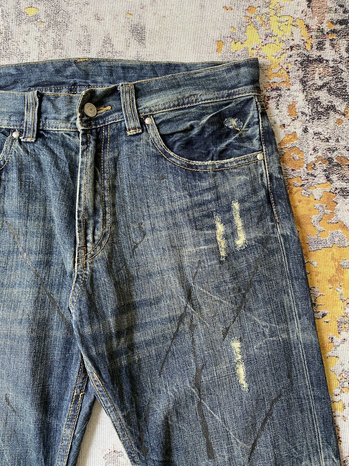 Japanese Brand Japanese Brand Distressed Flare Denim Size US 32 / EU 48 - 9 Thumbnail
