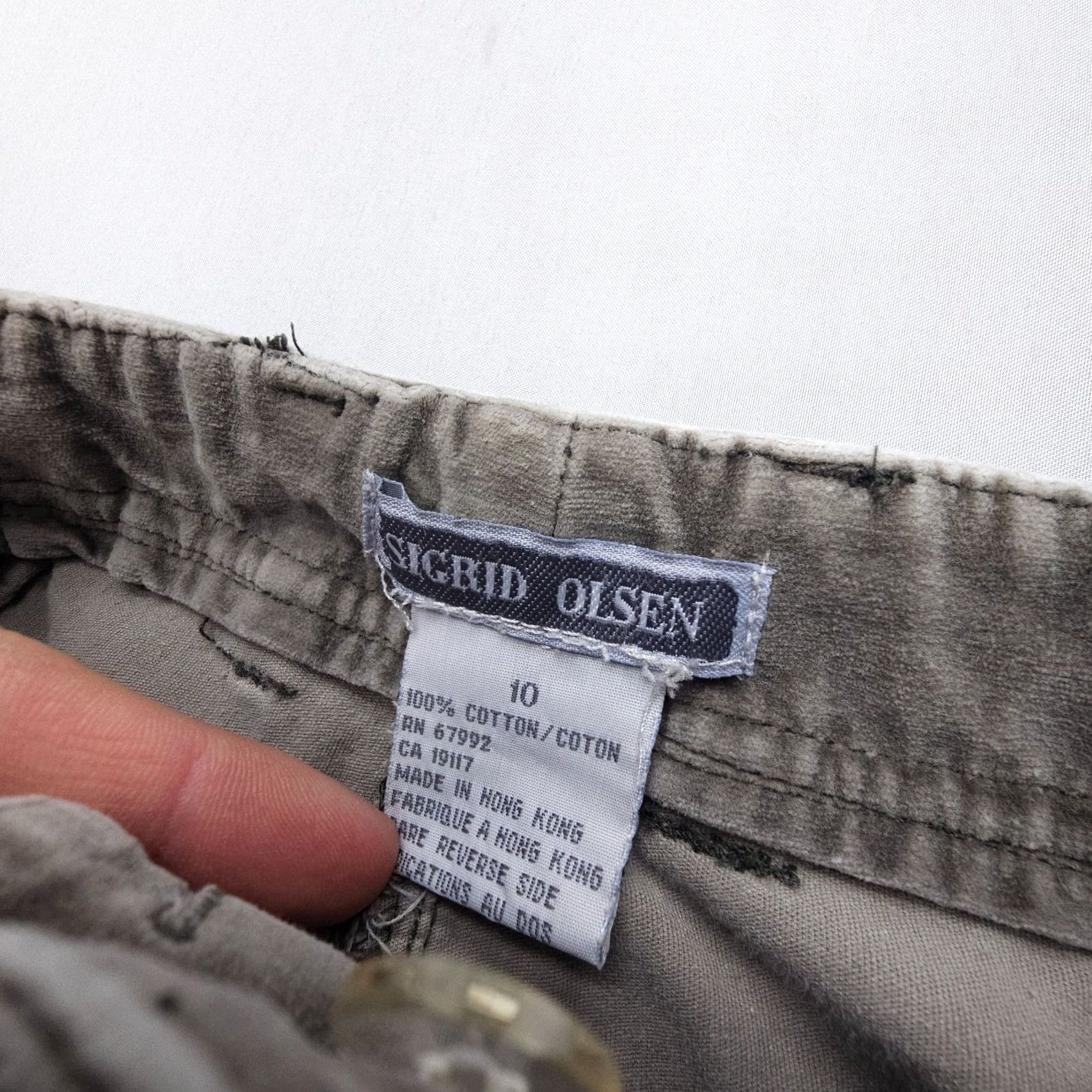 Velvet VINTAGE Sigrid Olsen Pants Womens 10 Gray Velvet High Rise 90s Retro Soft Cotton Size 32" / US 10 / IT 46 - 3 Thumbnail