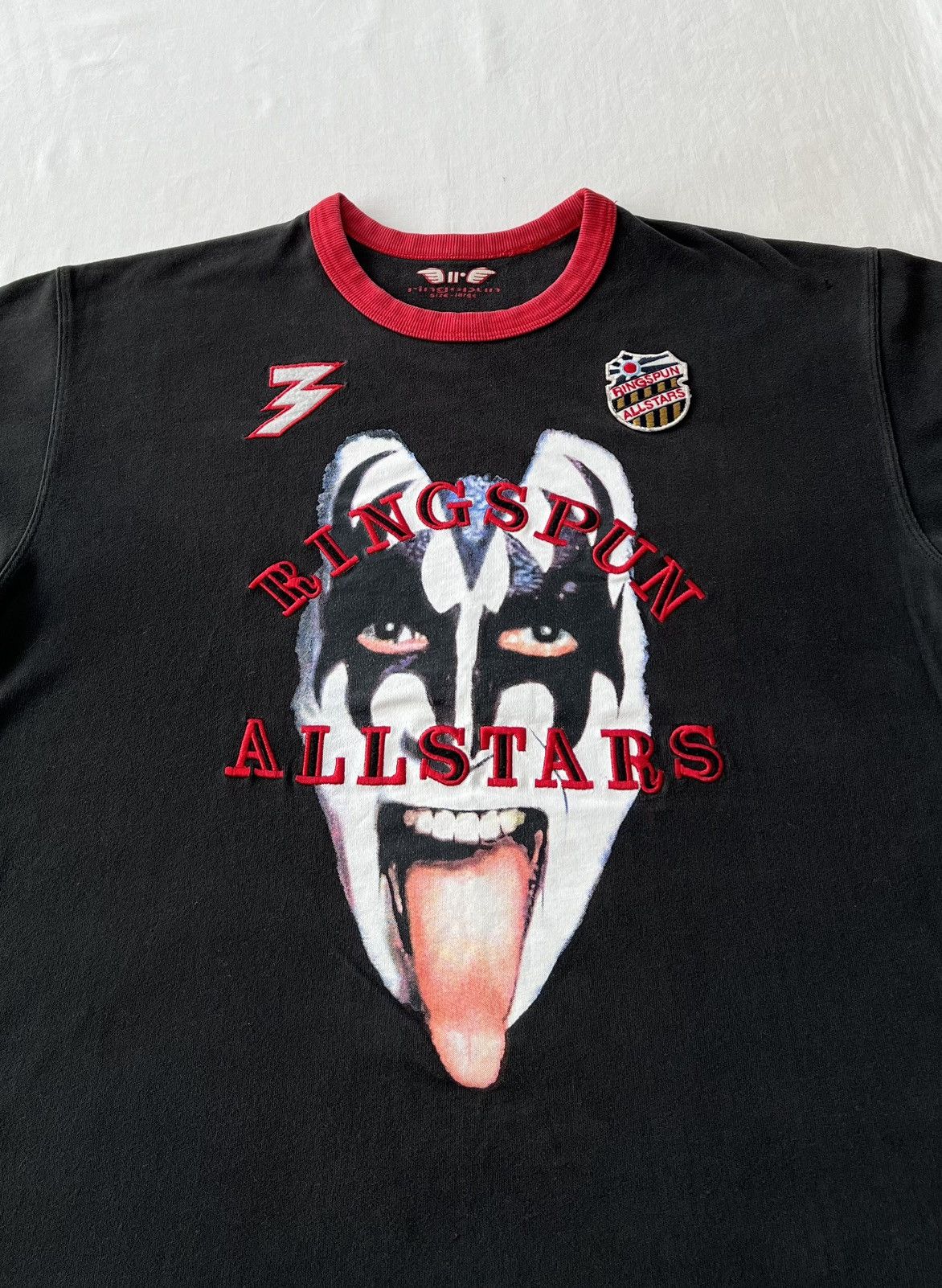 Ringspun Vintage Kiss Ringspun Allstars Ringer Black T-shirt Size US M / EU 48-50 / 2 - 5 Thumbnail