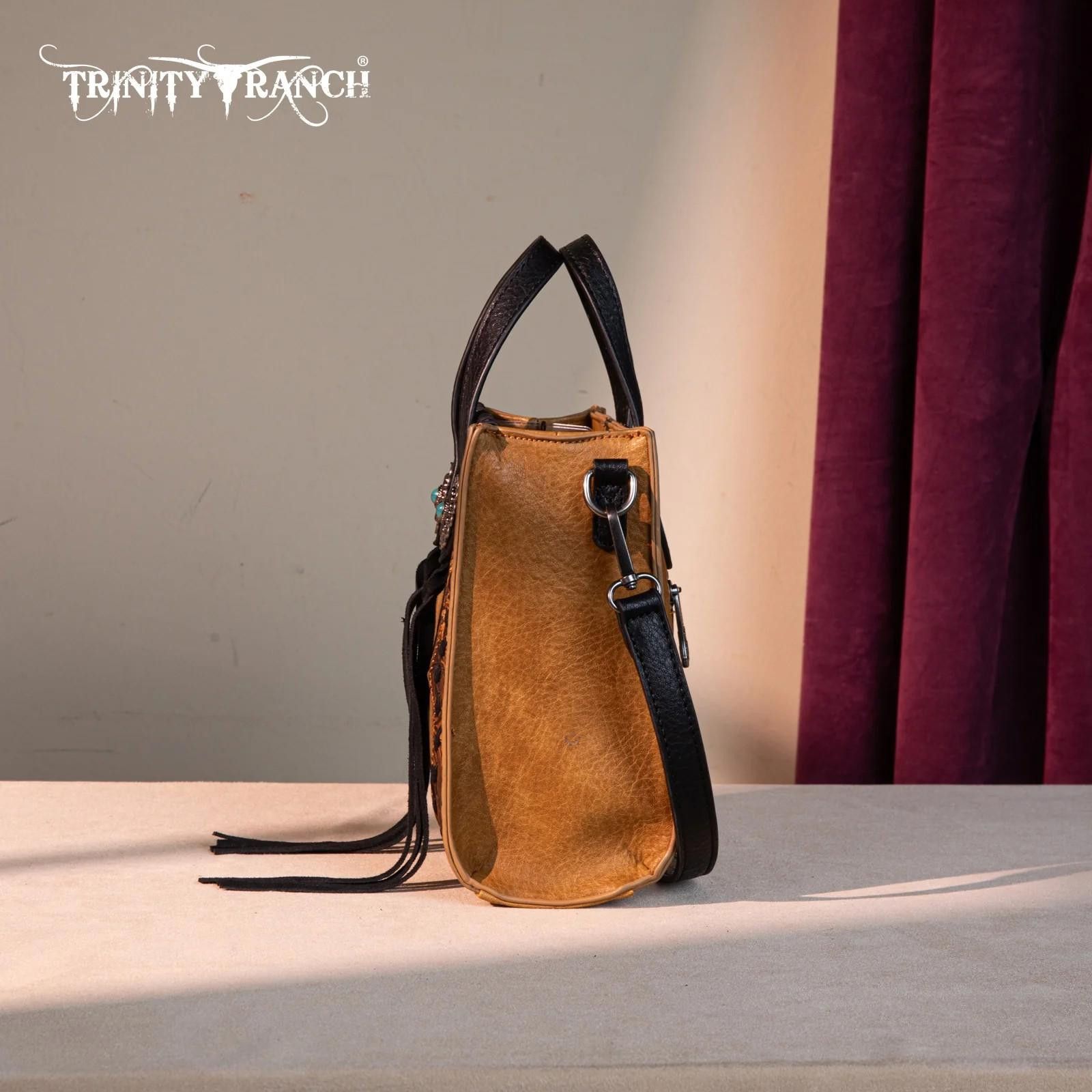 Designer Trinity Ranch Stylish Western Handbag with Fringe Detail Size ONE SIZE - 4 Thumbnail
