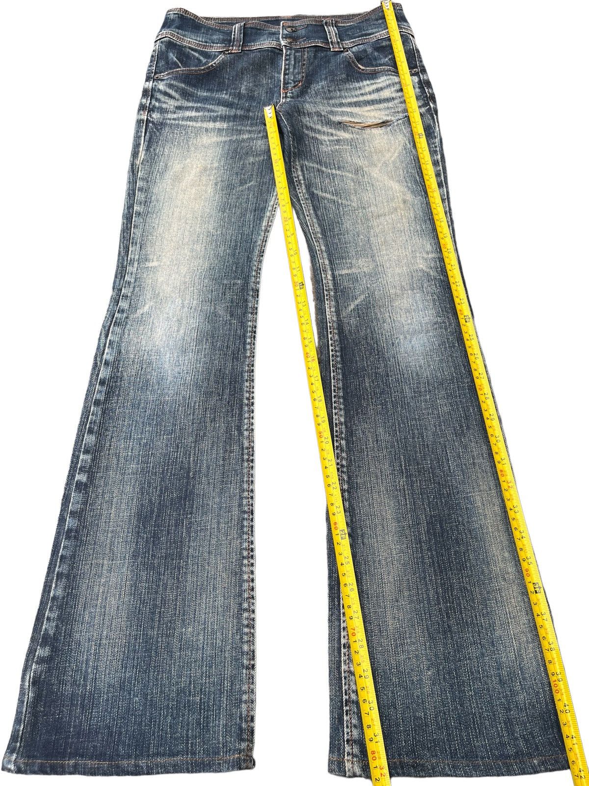 If Six Was Nine Vintage Japanese Brand Brappers Mud Washed Faded Flare Jeans Size US 30 / EU 46 - 12 Thumbnail