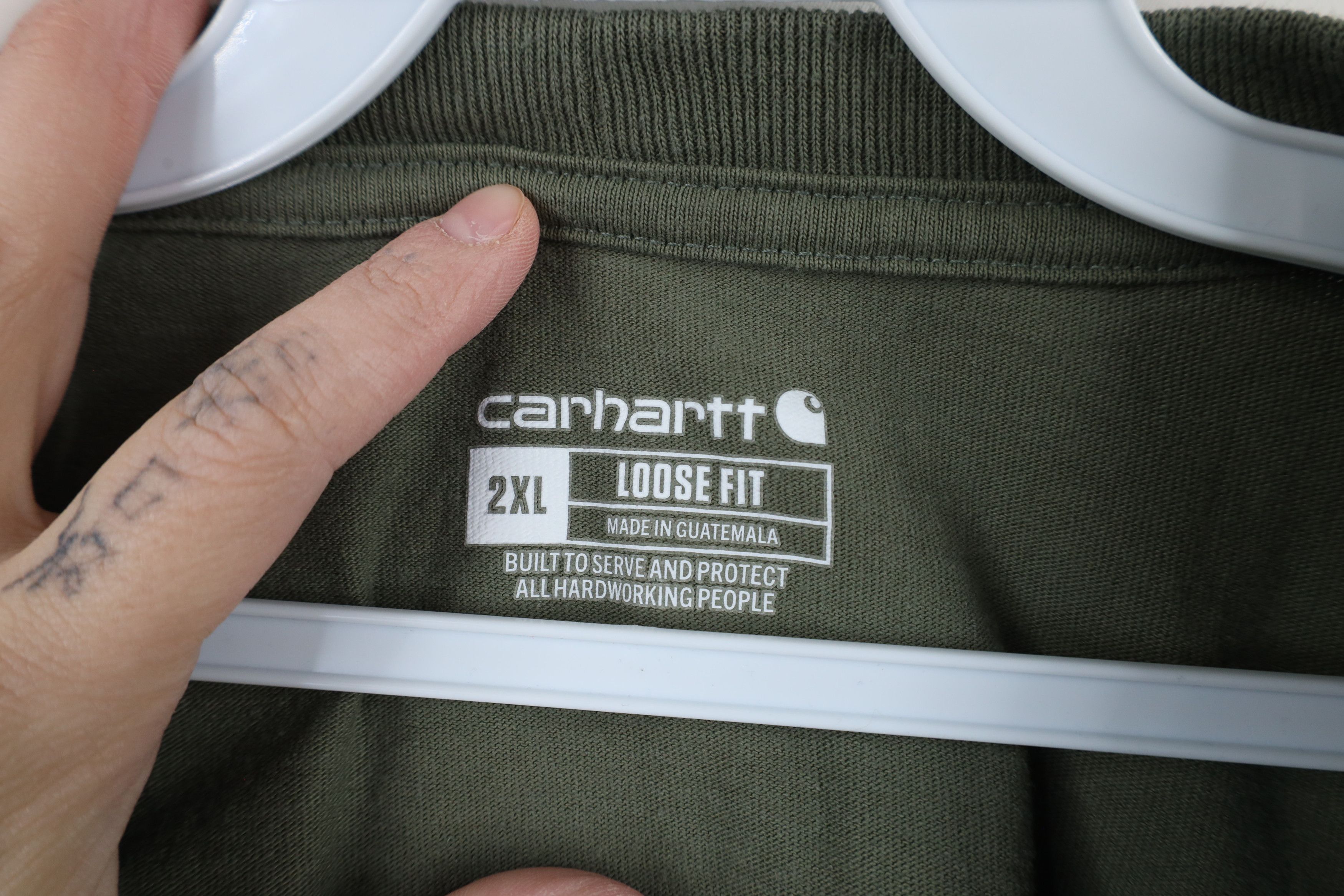 Carhartt × Vintage Vintage Y2K Carhartt Fit Short Sleeve Pocket T-Shirt Green Size US XXL / EU 58 / 5 - 6 Thumbnail