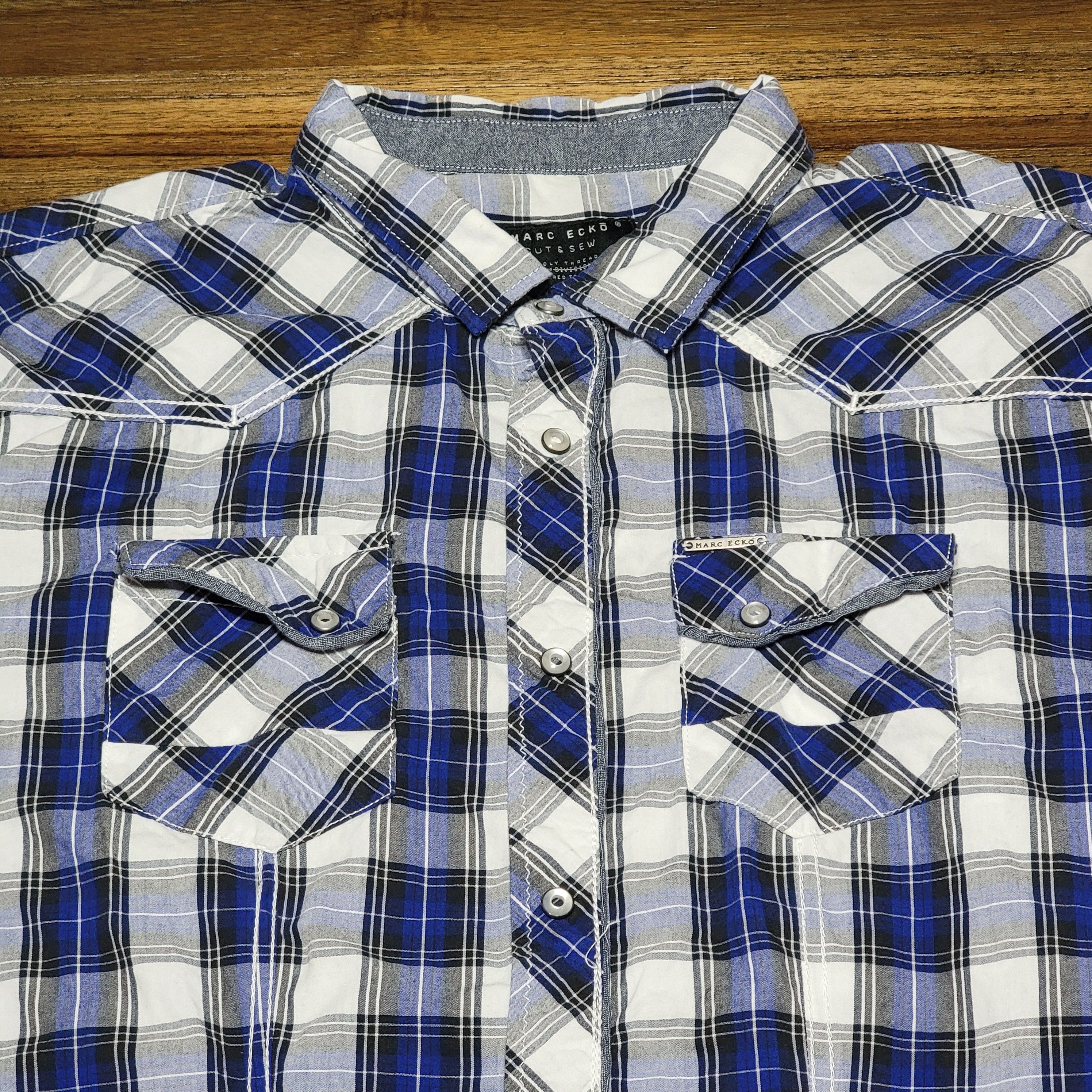 Marc Ecko Marc Ecko Cut & Sew SS Pearl Snaps Western Shirt - Size 2XL Size US XXL / EU 58 / 5 - 2 Thumbnail