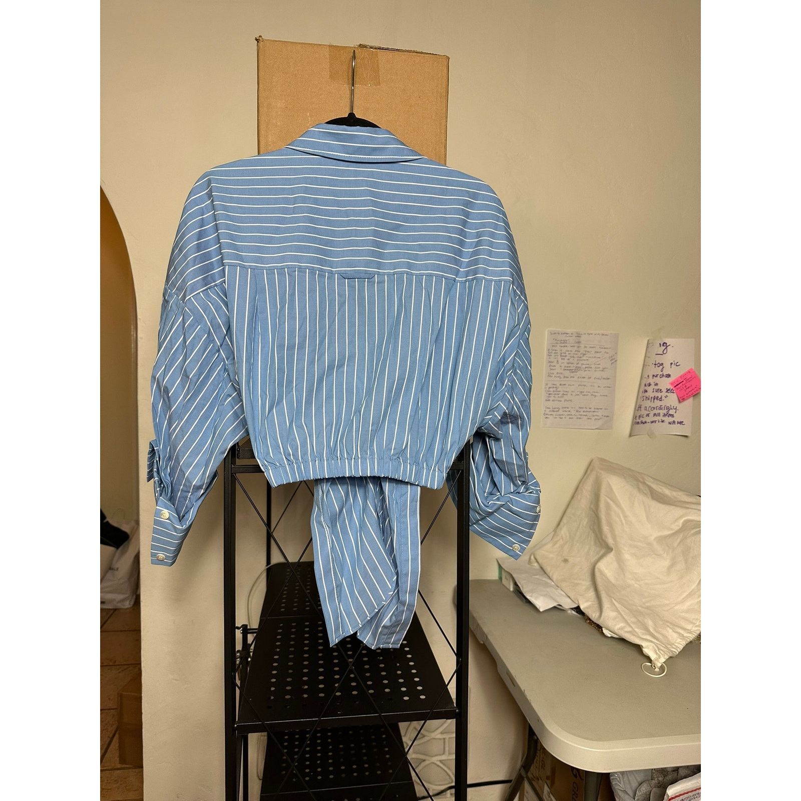 Staud STAUD Lisa Top Azure Pinstripe XL Size XL / US 12-14 / IT 48-50 - 2 Thumbnail