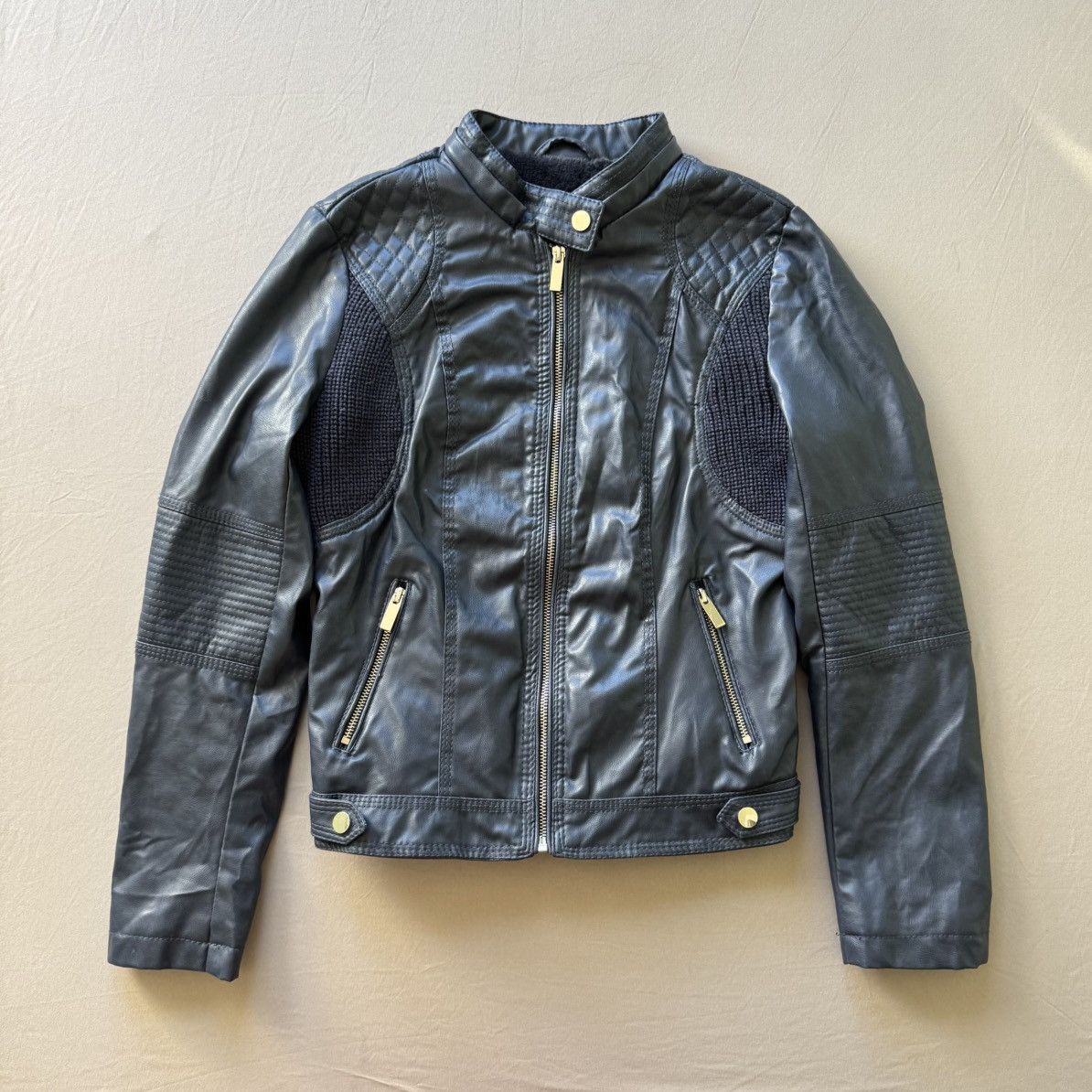 Other Ci Sono Quilted Faux Leather Moto Jacket Size S / US 4 / IT 40 - 1 Thumbnail