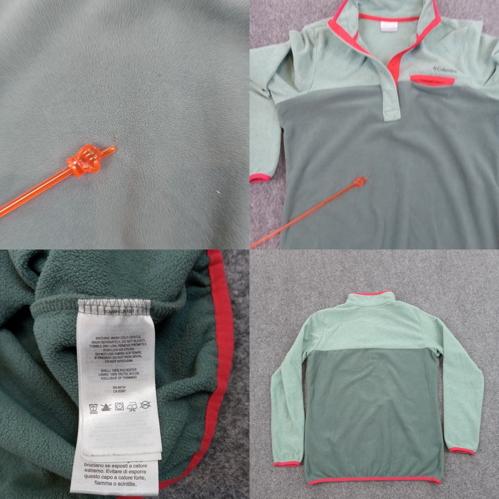 Vintage Columbia Fleece Jacket Womens Medium Green Casual Snap Closure Size M / US 6-8 / IT 42-44 - 8 Thumbnail