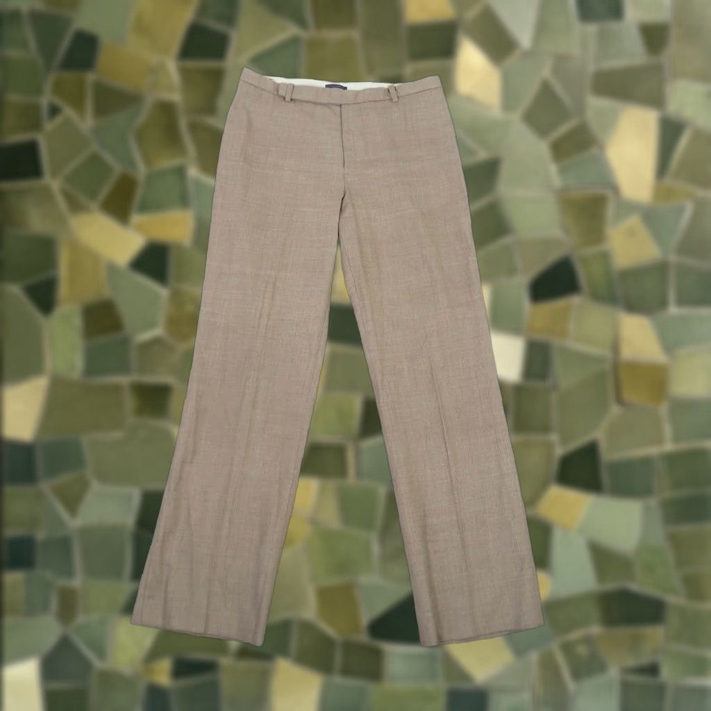Gap VINTAGE Gap Pants Y2K Tan Brown Wool Blend Low Rise Straight Leg 8 Womens Dress Pants 31in Inseam 90s Theme Size 30" / US 8 / IT 44 - 1 Thumbnail