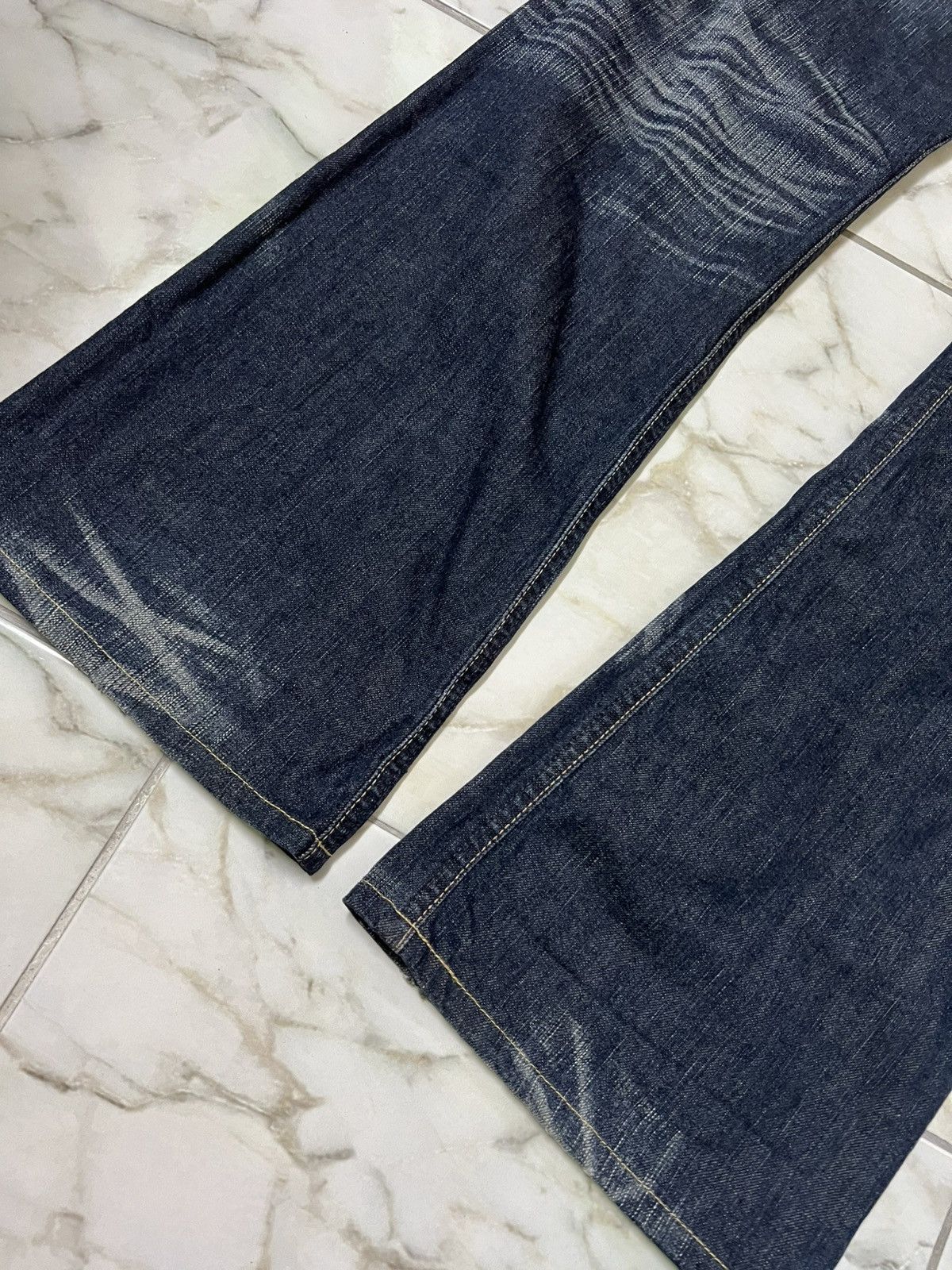 Edwin 💥Flare💥Vintage Edwin 503 Blue Trip Distress Jean Size US 36 / EU 52 - 11 Thumbnail
