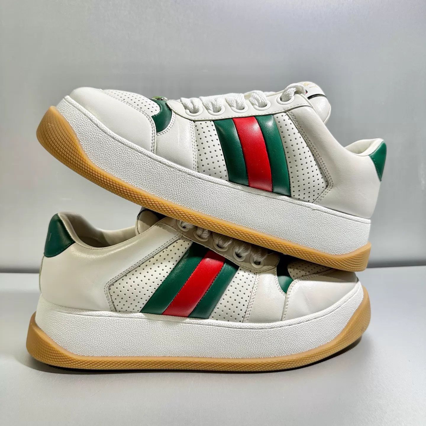 Gucci Gucci Screener White Green 44.5 EU LNIB Size US 11.5 / EU 44-45 - 3 Thumbnail