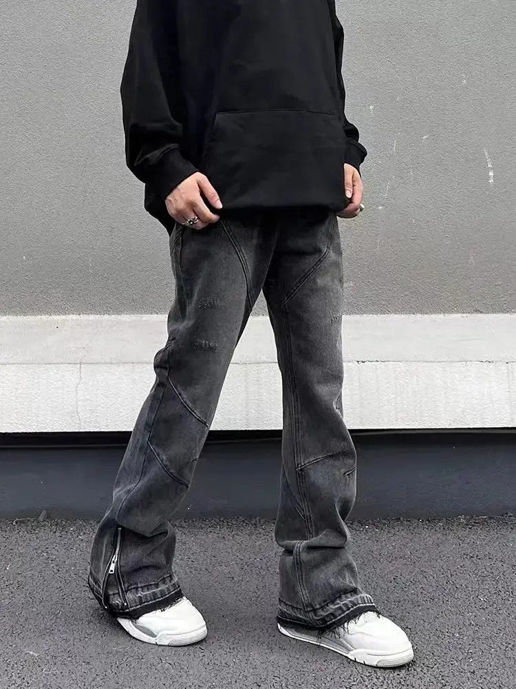 Japanese Brand Washed vintage street hip hop leg zip jeans Size US 32 / EU 48 - 1 Thumbnail