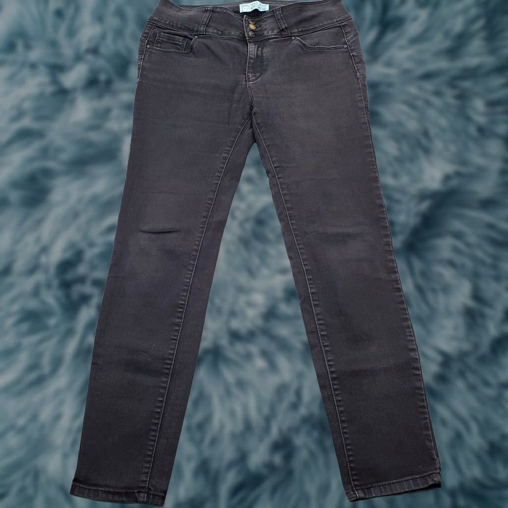 Vintage WAX JEAN Jeans Womens 13 Black Denim 5-Pocket Design 3-Button Fly Straight Leg Shirt Size 34" / US 12 / IT 48 - 1 Thumbnail