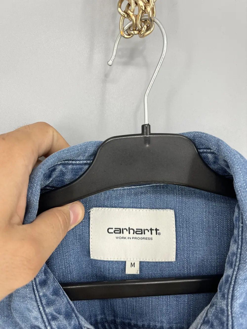 Carhartt Vintage Carhartt WIP Denim Weldon Shirt Washed Blue Size US M / EU 48-50 / 2 - 8 Thumbnail