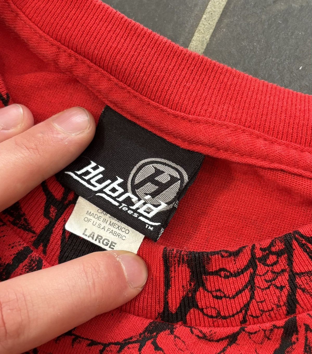 Other VTG Y2K 00s HYBRID TEES RED SKULL TSHIRT SIZE L RARE GRAIL Size US L / EU 52-54 / 3 - 3 Thumbnail