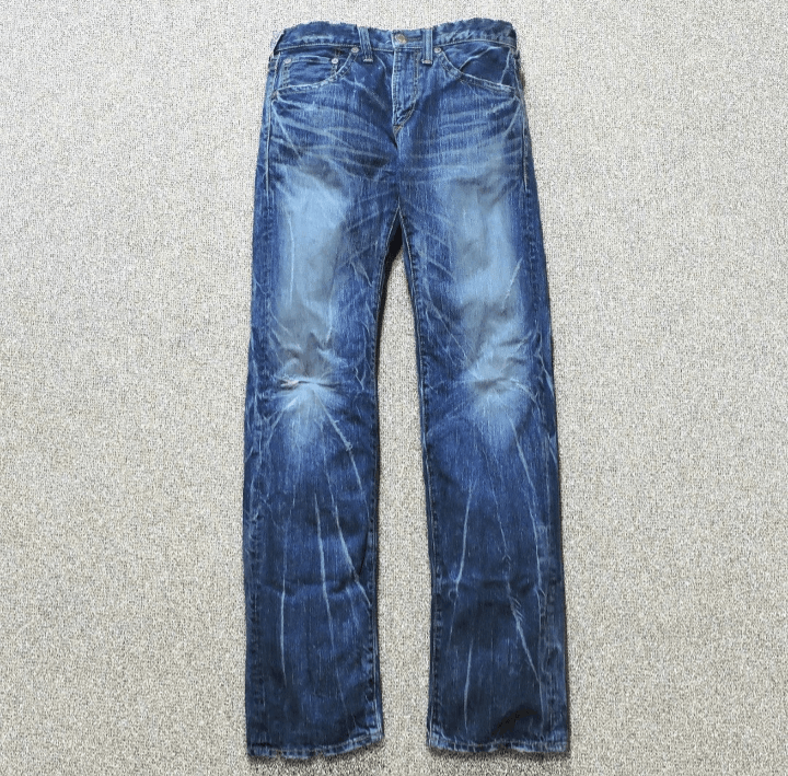 Japanese Brand Distresssed Faded Union Made Blue way Jeans pants Size US 33 - 1 Thumbnail