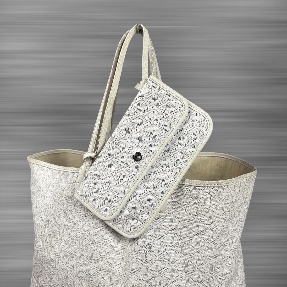 Goyard Goyard St. Louis PM Tote Bag Coated Canvas Leather White Size ONE SIZE - 3 Thumbnail