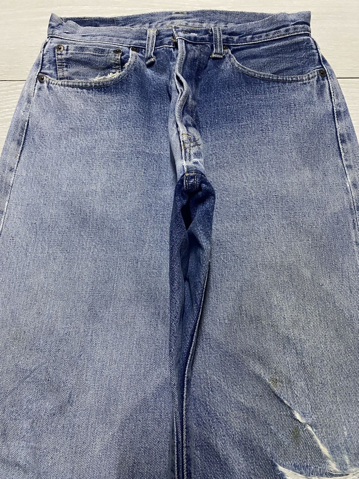 Denime Vintage DENIME 89 Selvedge Light Wash Distressed Baggy Jeans Size US 28 / EU 44 - 3 Thumbnail