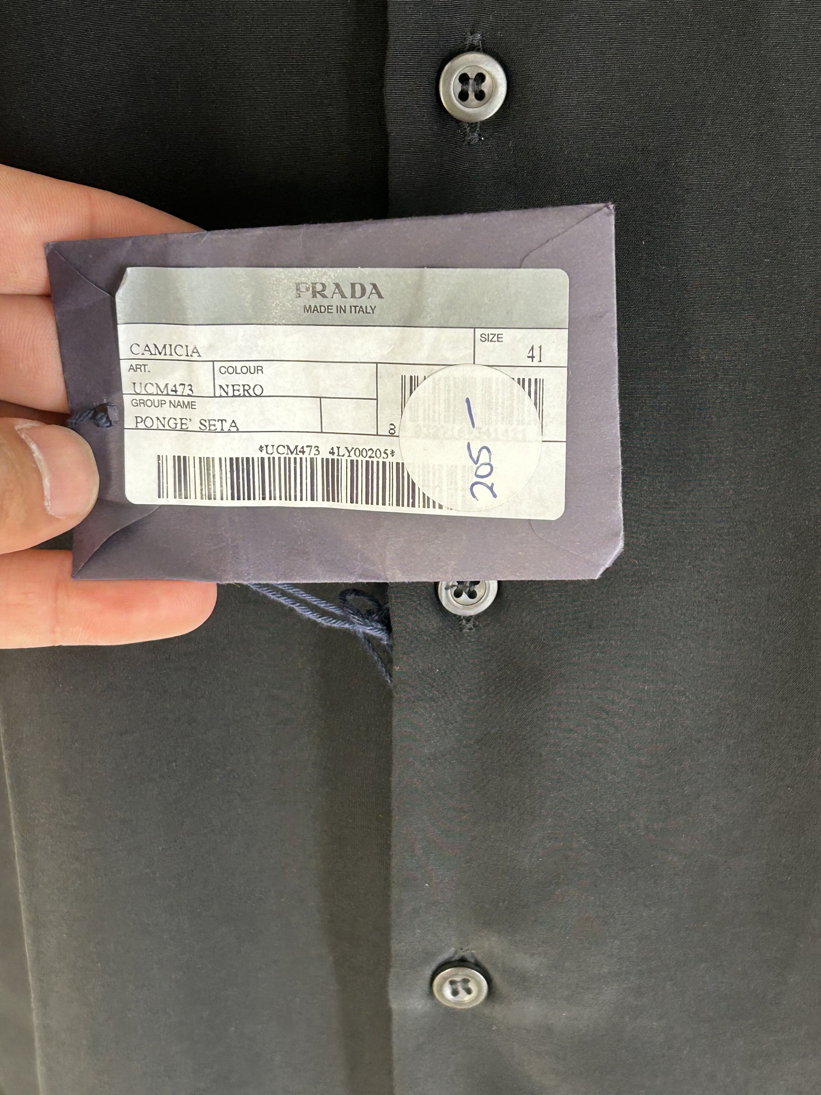Prada PRADA CLASSIC BLACK SILK DRESS SHIRT Size US L / EU 52-54 / 3 - 4 Thumbnail