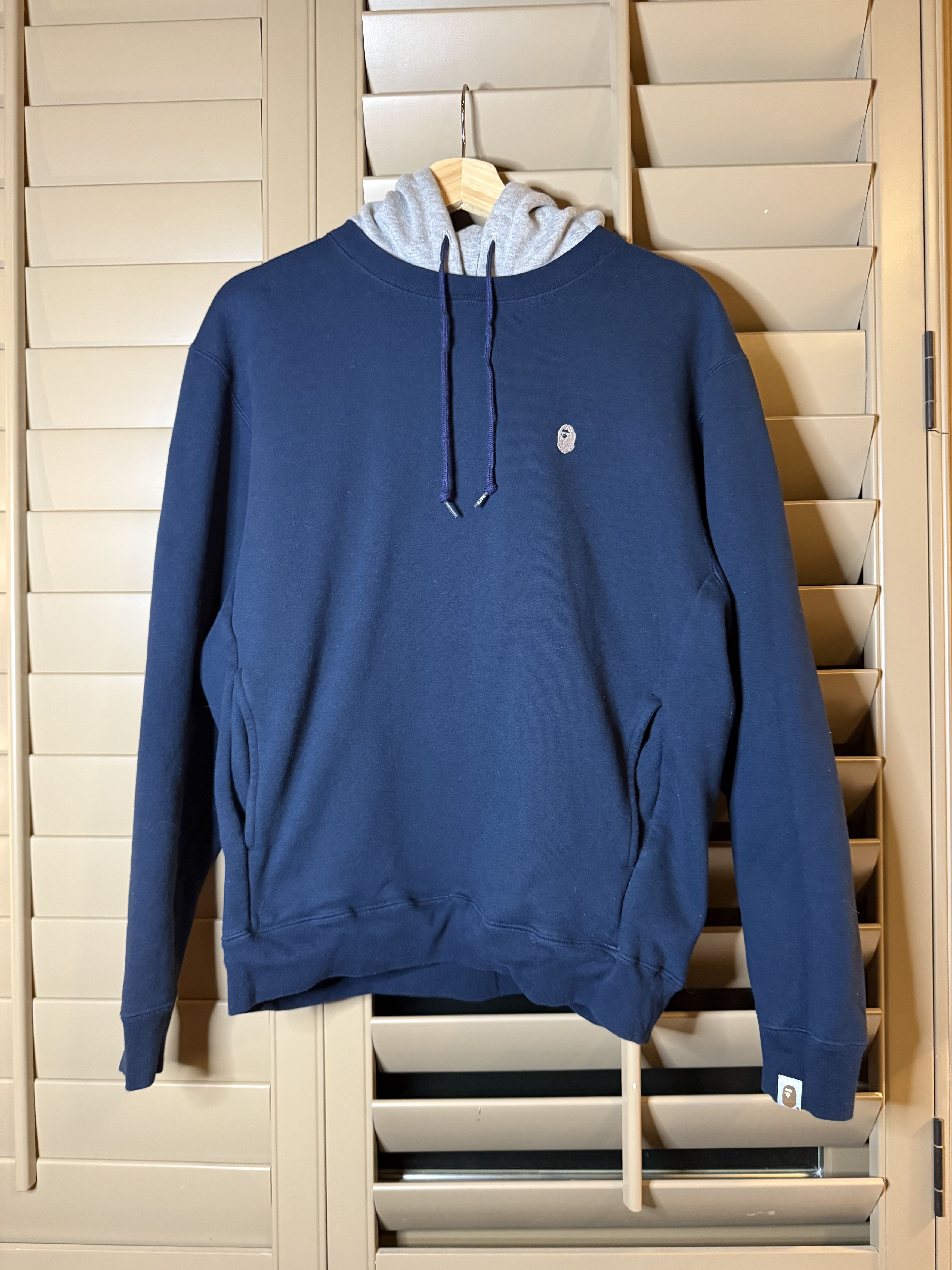 Bape A Bathing Ape (BAPE) Duotone Grey & Navy Pullover Hoodie Size US M / EU 48-50 / 2 - 1 Thumbnail