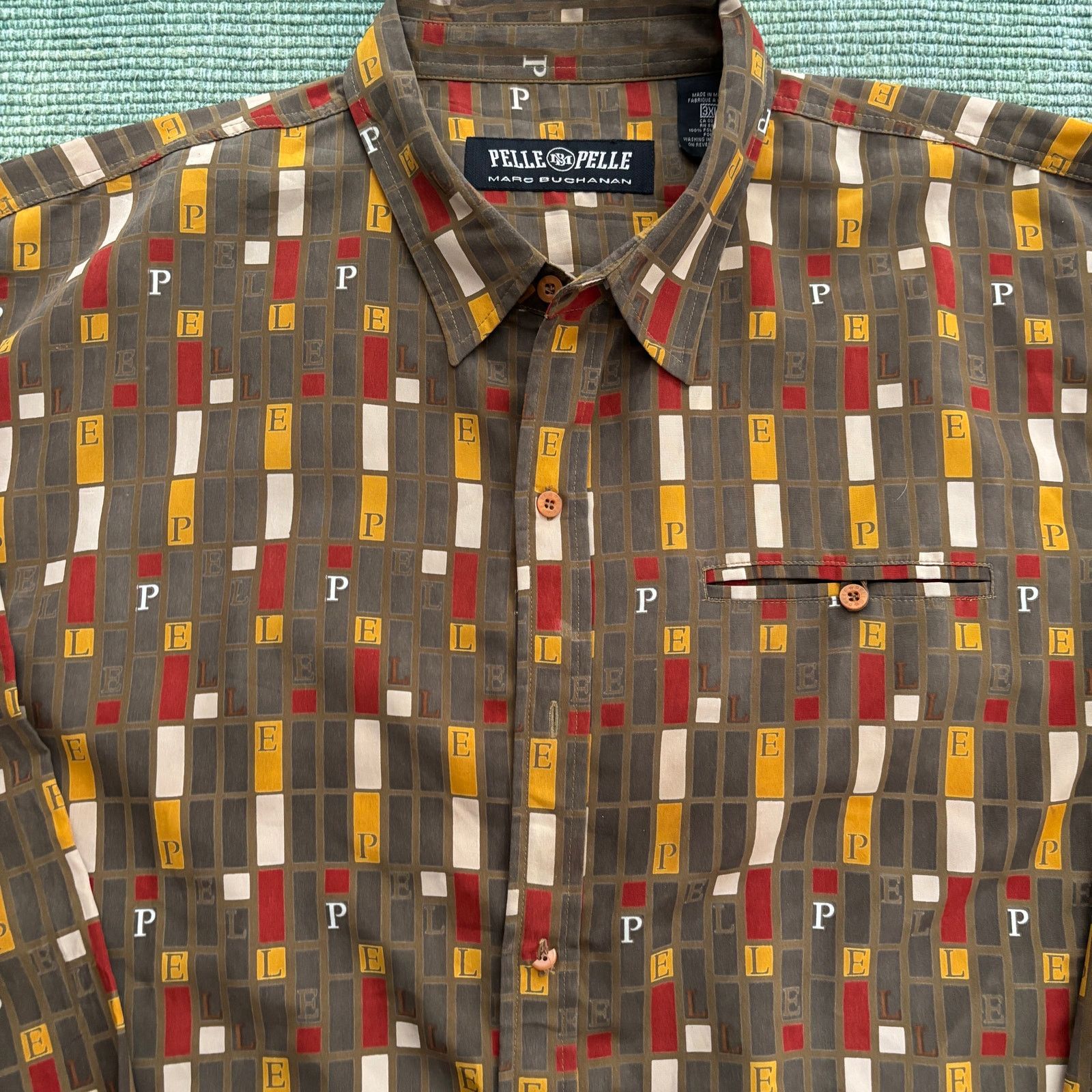 Pelle Pelle × Vintage Vtg Y2K Pelle Pelle Button Up Long Sleeve Shirt Baggy 3XL Size US XXL / EU 58 / 5 - 1 Thumbnail