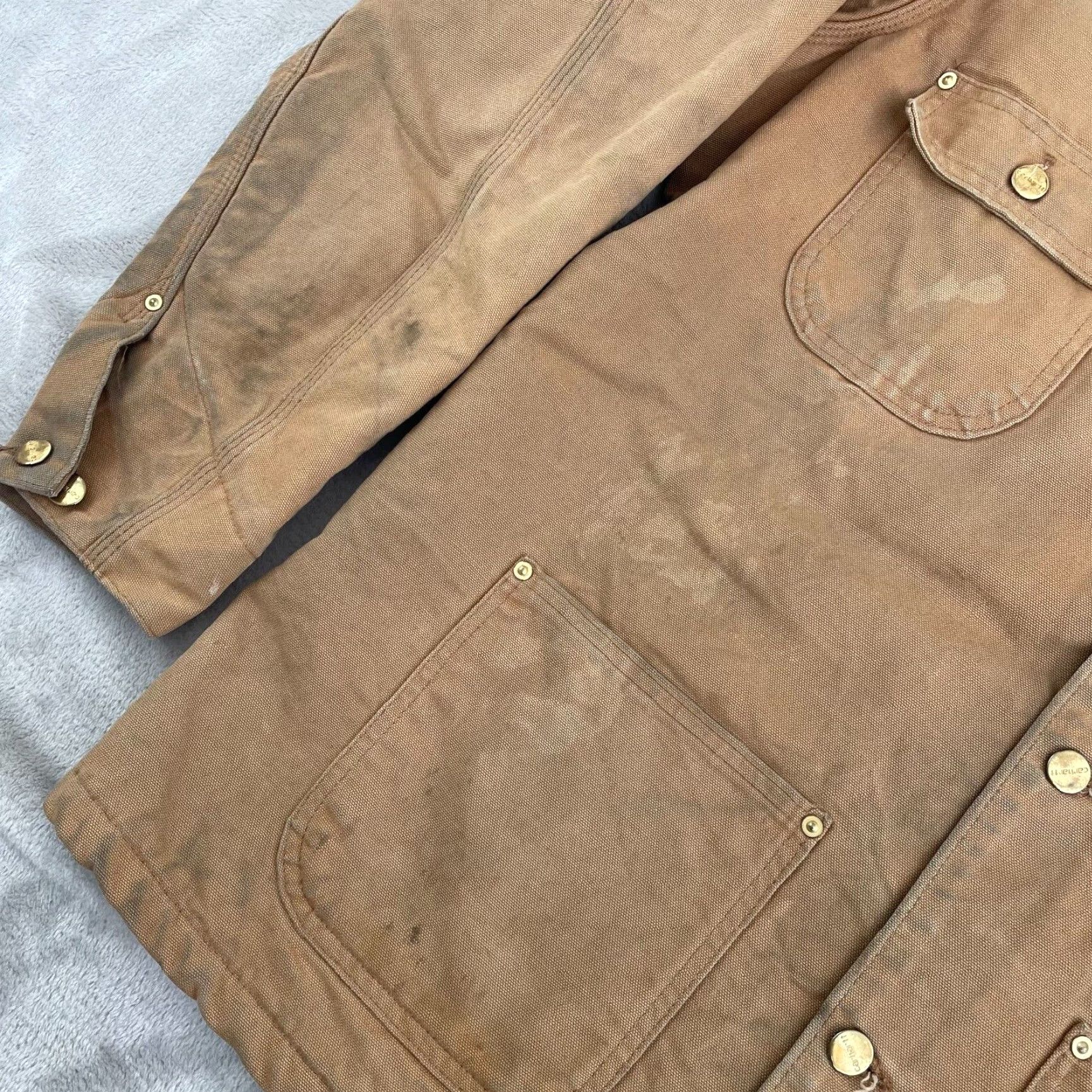 Carhartt VINTAGE Carhartt Chore C01 Jacket Mens 44 Tall Beige Lined USA Barn Duck Work Jacket Size US S / EU 44-46 / 1 - 4 Thumbnail