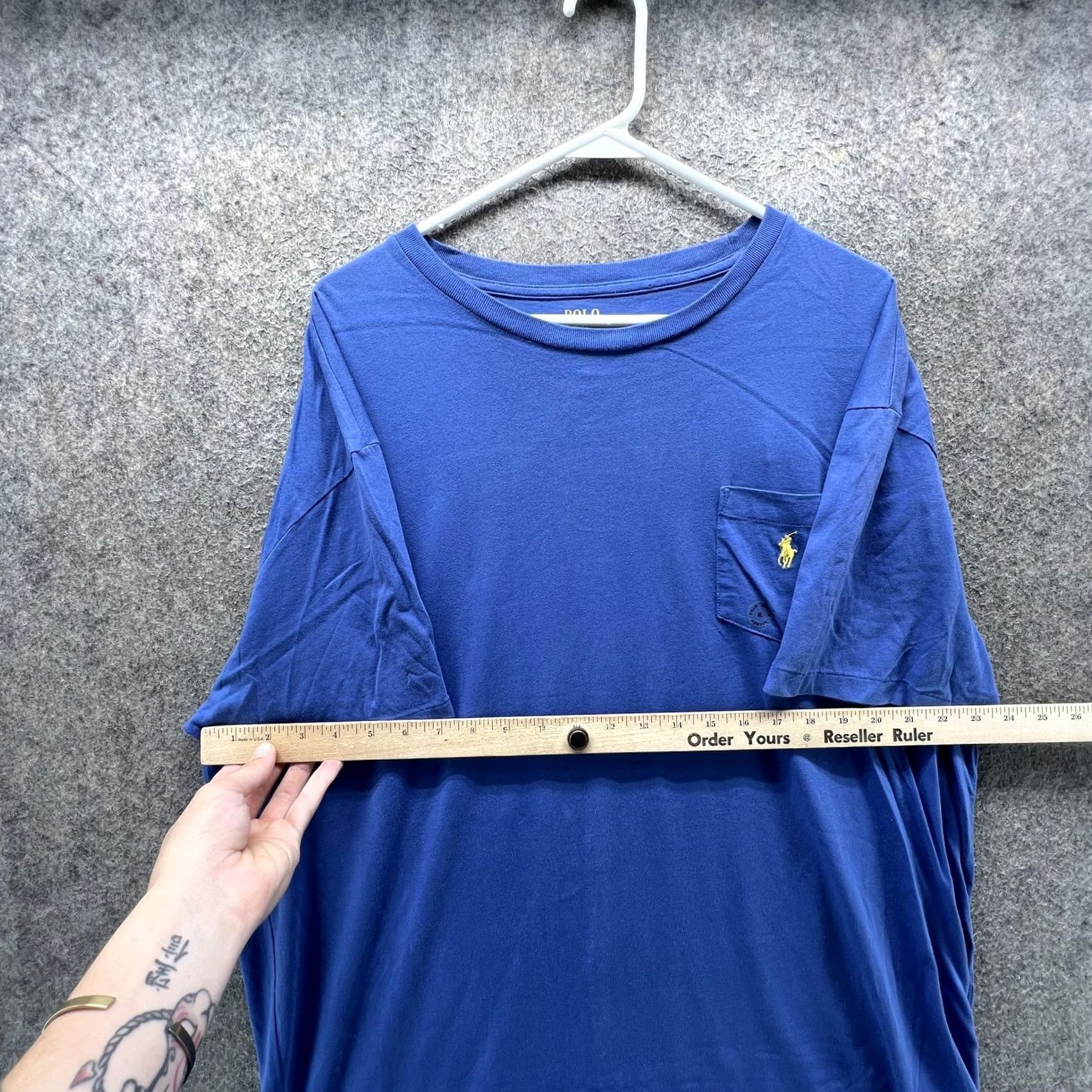 Polo Ralph Lauren Polo Ralph Lauren Shirt Mens XL Blue Pocket Tee Classic Fit Pony Logo Tagless Short Sleeve Crew Neck Size US XL / EU 56 / 4 - 4 Thumbnail