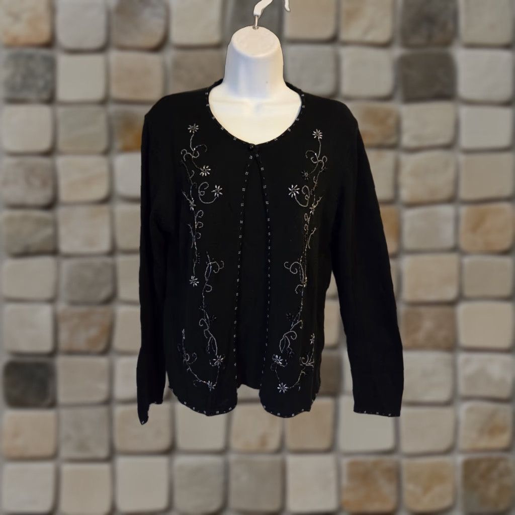Vintage VINTAGE Claudia D Black Beaded Cardigan Sweater Womens M 90s Beaded Cardigan Black Womens M 90s Claudia D Cardigan Beaded 90s Black Women M Size M / US 6-8 / IT 42-44 - 1 Thumbnail