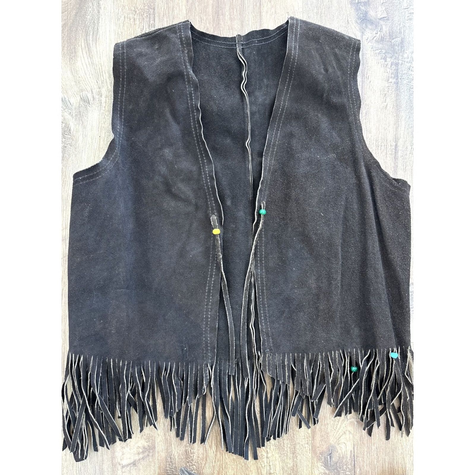 Native VINTAGE Womens Brown Leather Motorcycle Biker Native Rakcher Top Skirt Medium Hippie Shirt Skirt 1970s Womens Size M / US 6-8 / IT 42-44 - 5 Thumbnail