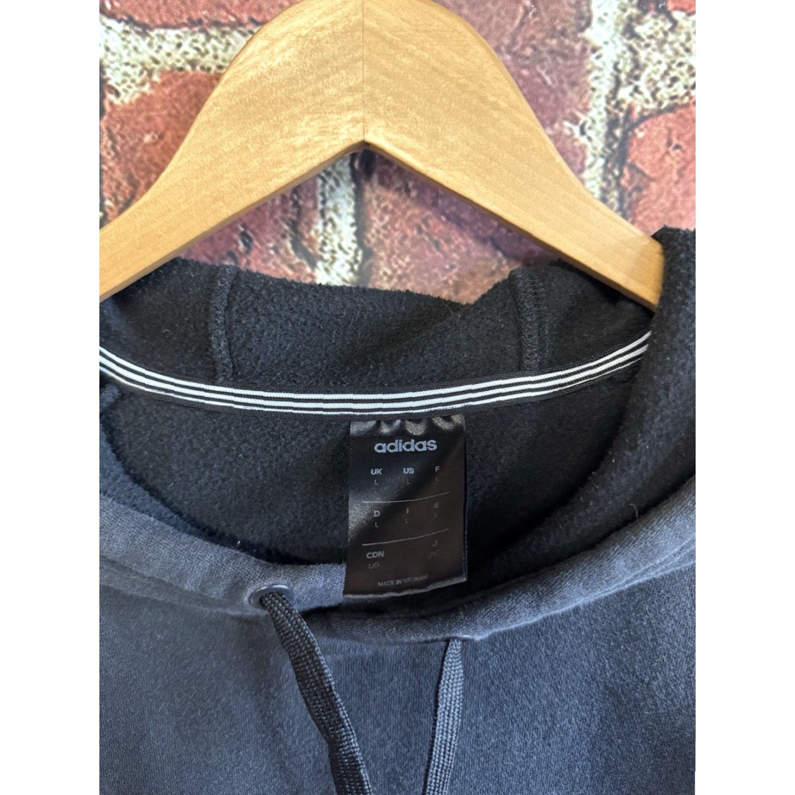 Adidas Adidas Mens Black Pullover Hooded Sweatshirt Athletic Size L Size US L / EU 52-54 / 3 - 3 Thumbnail